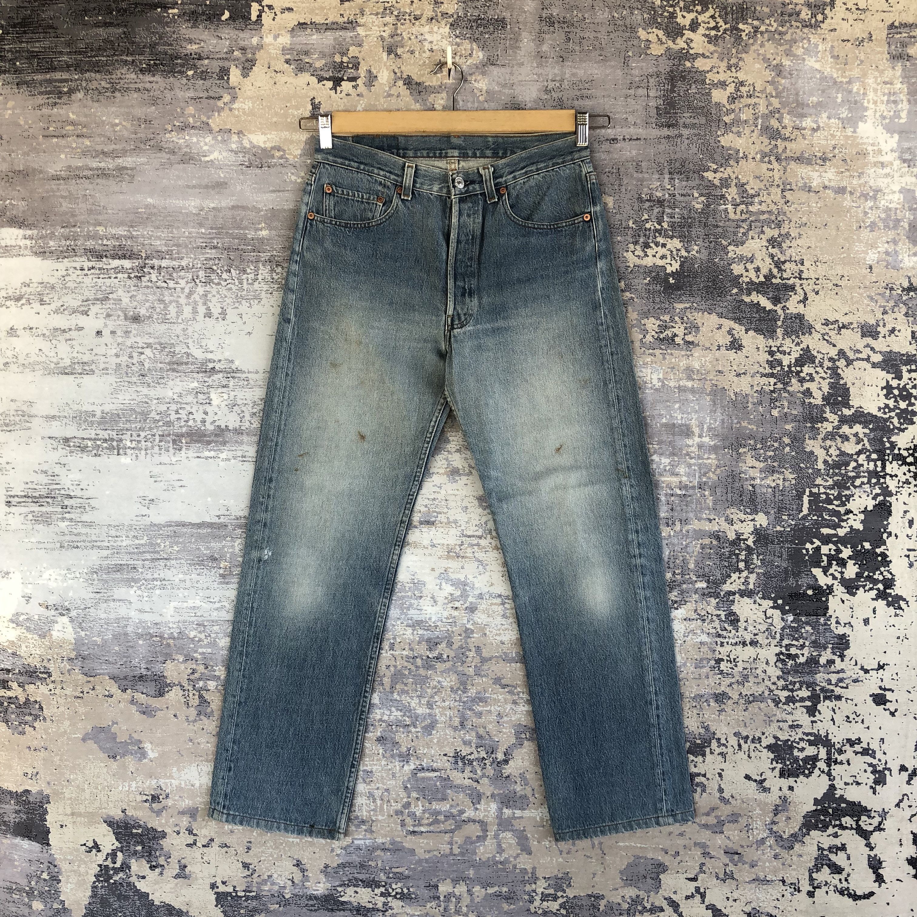Vintage Ripped Levis 501 Faded Jeans Levi's 501 Washed Denim