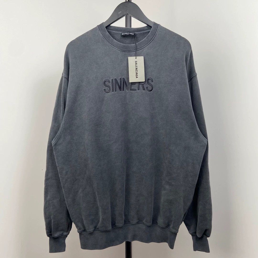 Balenciaga vintage washed grey hoodie for sinners