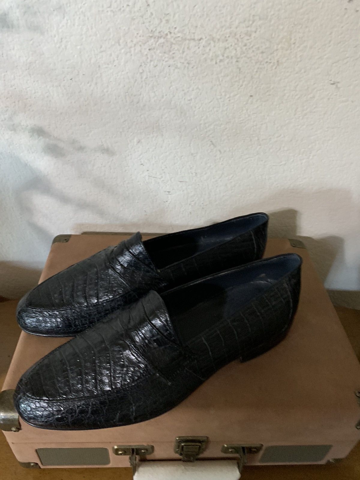 Bally × Vintage Cayman Croc slip on Penny loafers Size US 9 / EU 42 - 4 Thumbnail