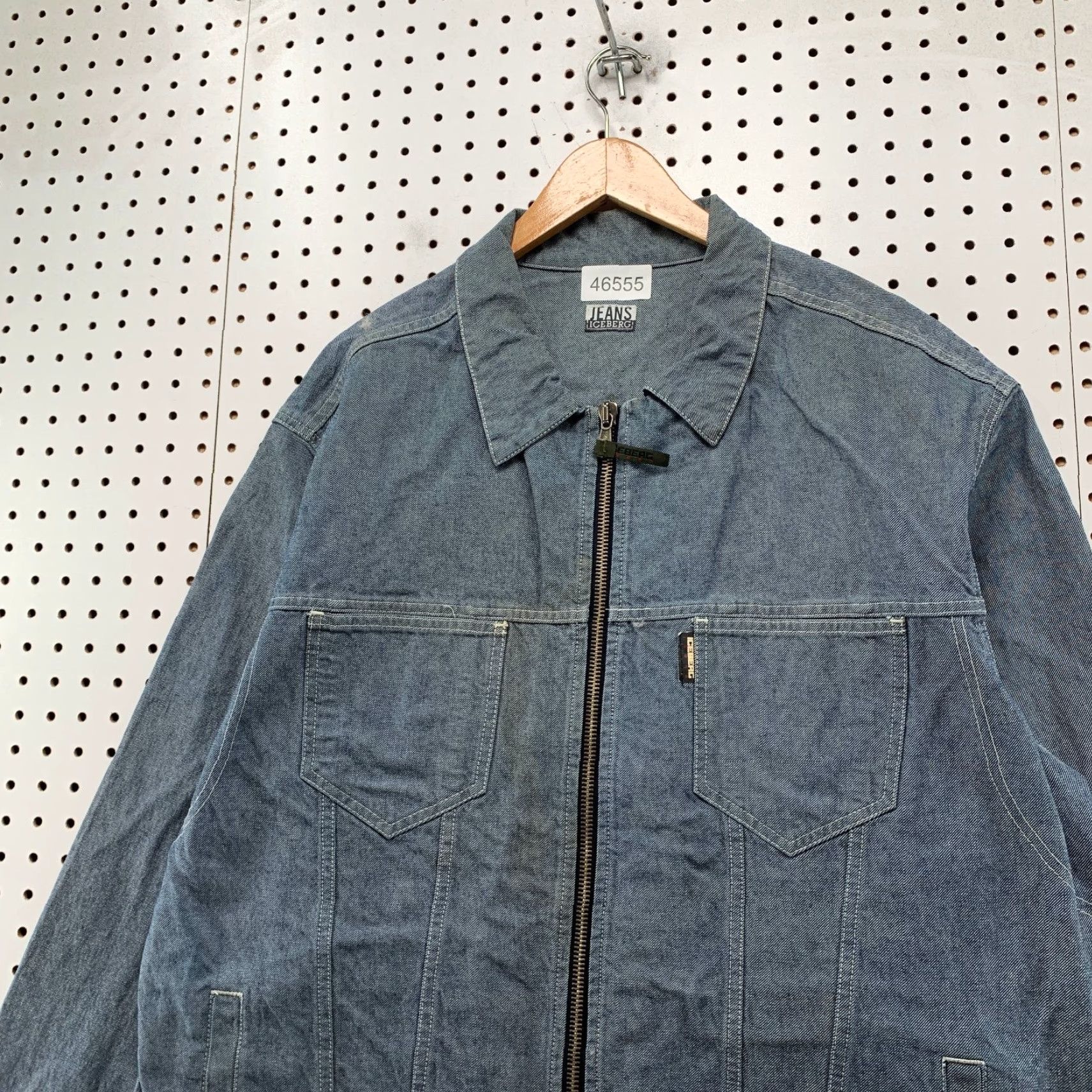 Vintage VINTAGE Iceberg Jeans Denim Jacket Men 3XL Blue Zip Trucker Pocket Italy Jacket Mens 90s denim Jacket Iceberg Italy Size US 39 - 6 Thumbnail