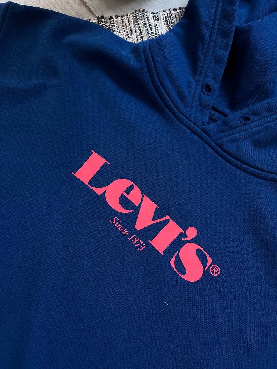 Levi's × Vintage Vintage Levis Hoodie Relaxed Fit Navy minimalistic blank Size US XL / EU 56 / 4 - 7 Thumbnail
