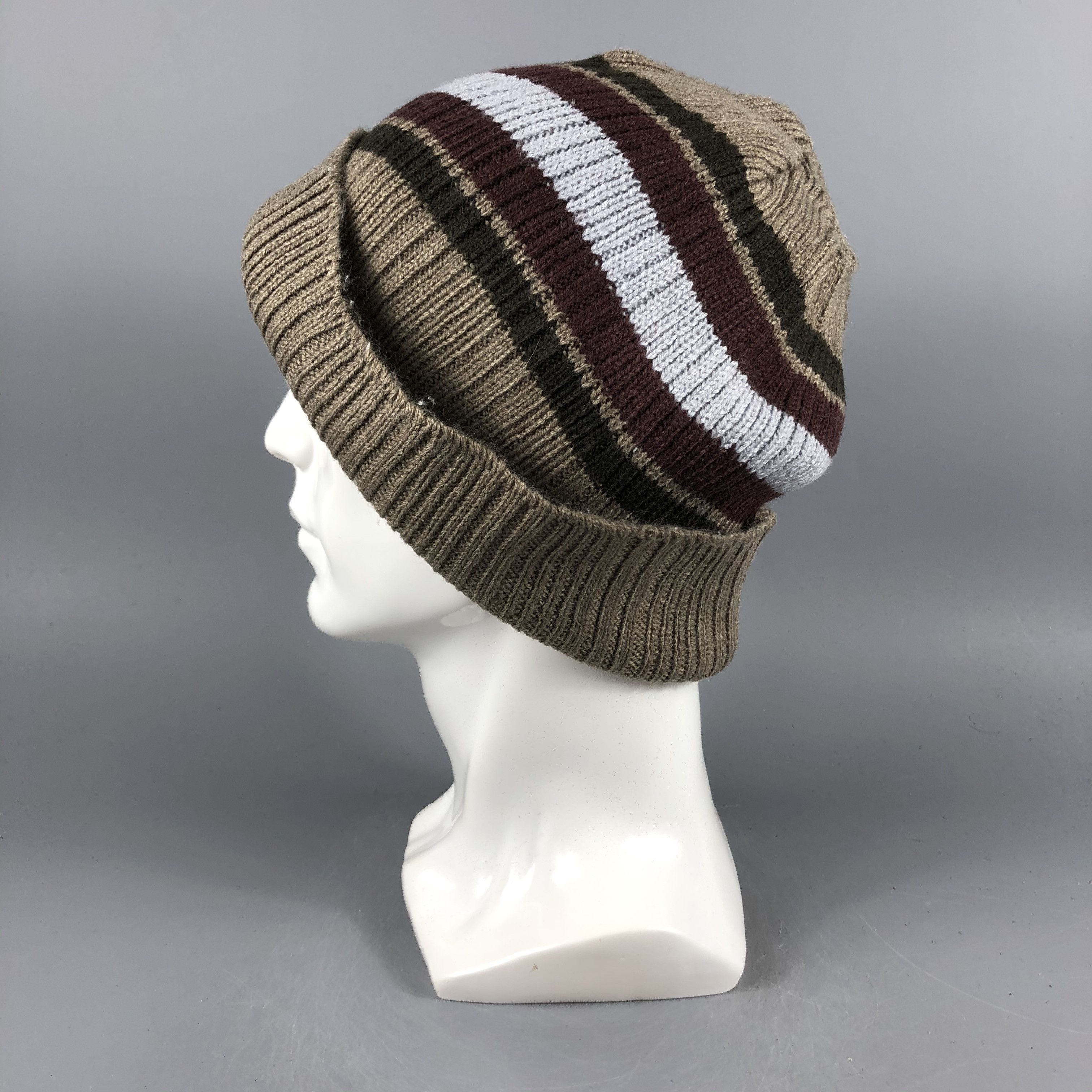 Japanese Brand × Vintage Japanese Brand Stripe Beanie Snow Hat Snow Cap -D1093 Size ONE SIZE - 2 Thumbnail