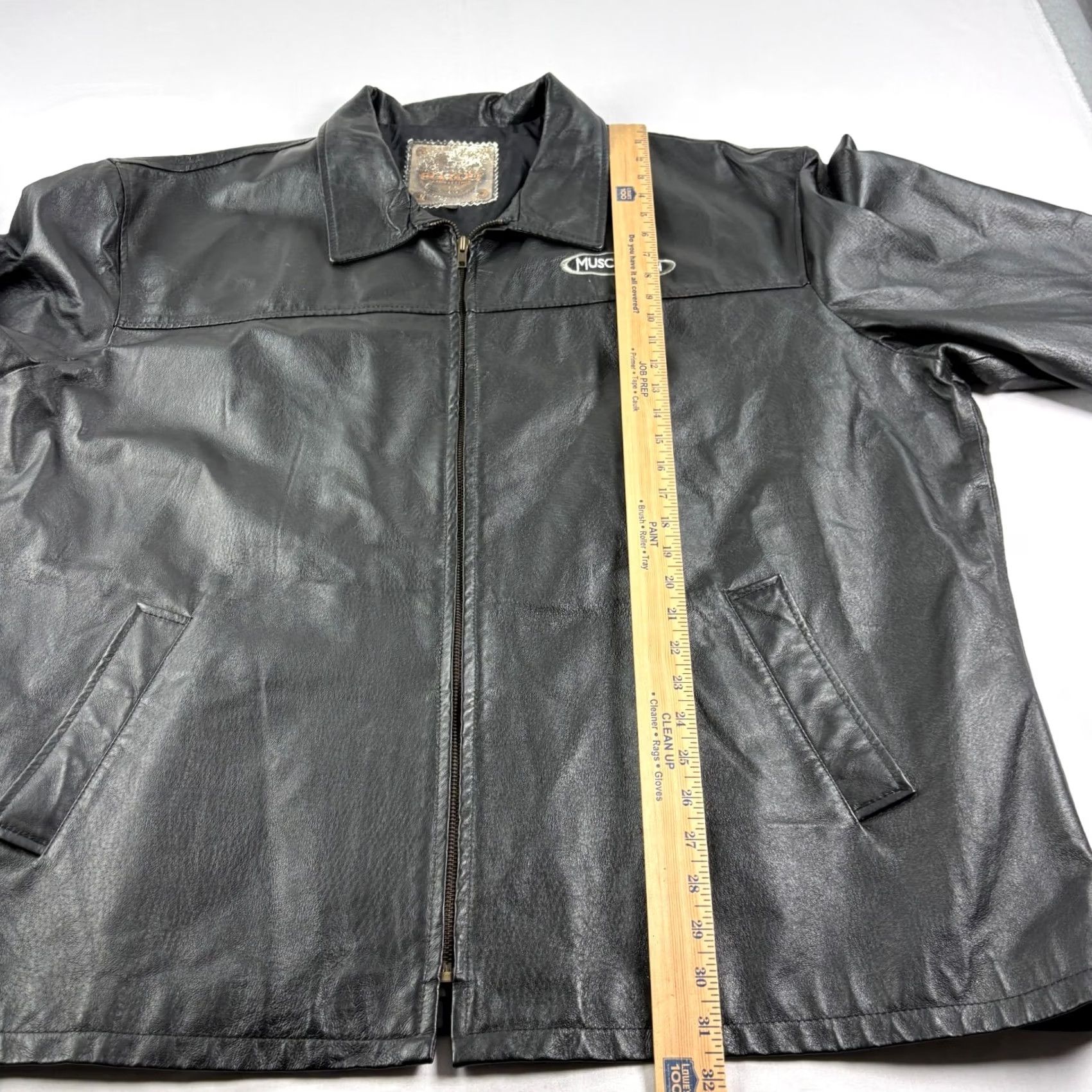 Vintage VINTAGE Saxon Leather Jacket Mens 3XL Black Full Zip Motorcycle Embroidered Jacket Size US XXL / EU 58 / 5 - 6 Thumbnail