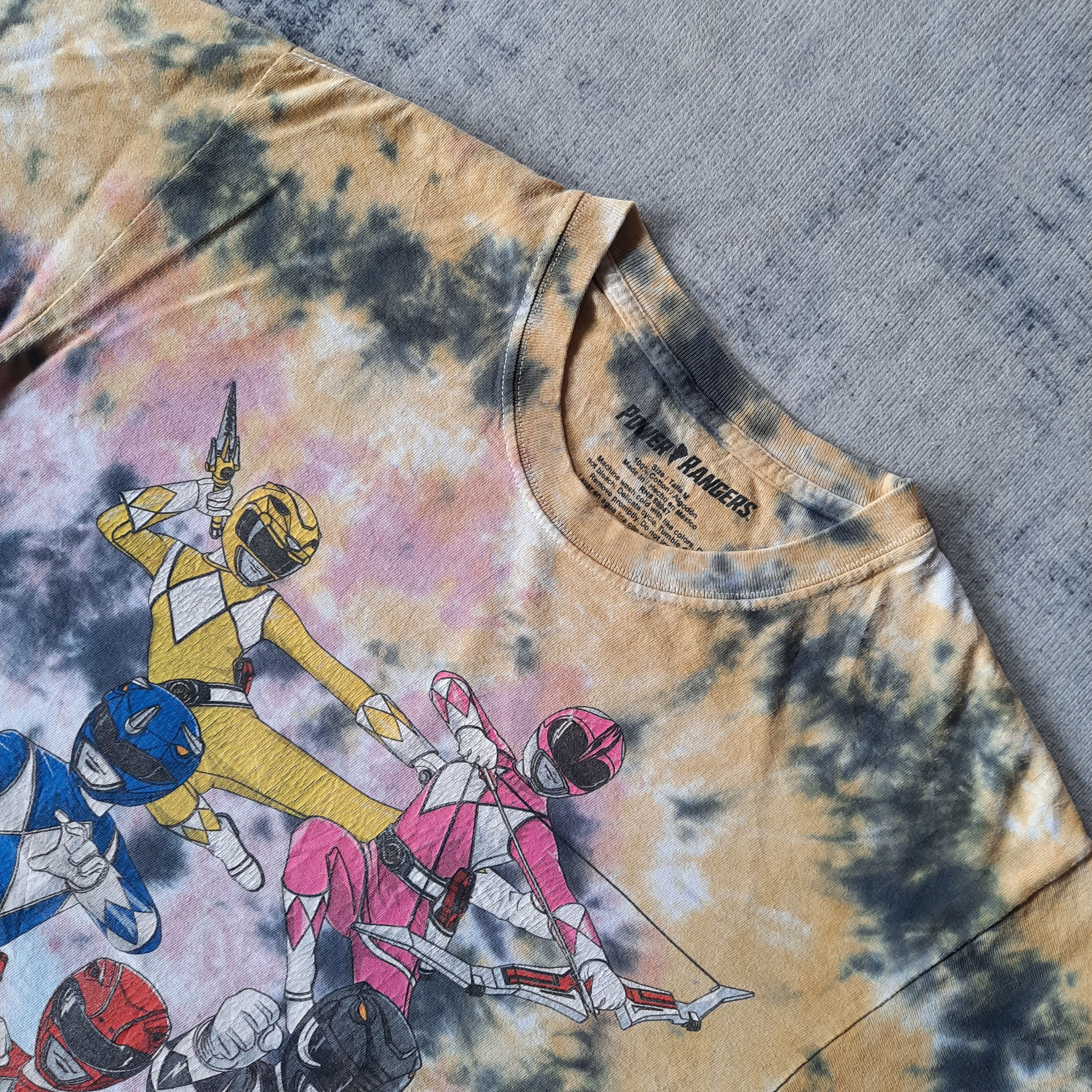 Cartoon Network 💥 Mighty morphin power ranger line up dye tshirt Size US M / EU 48-50 / 2 - 2 Thumbnail