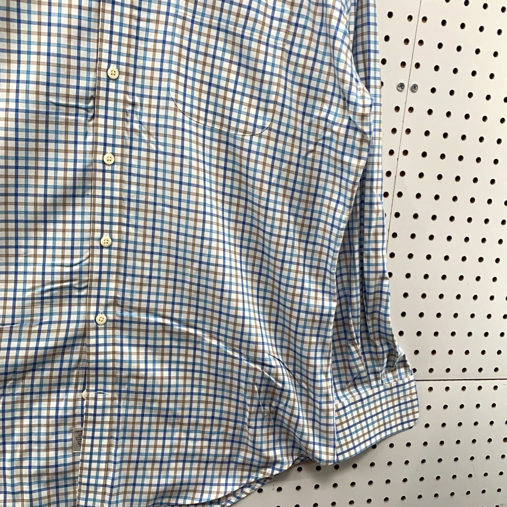 Peter Millar Peter Millar Button Shirt Mens Large Blue Check Long Sleeve Nanoluxe 24x33 Size US L / EU 52-54 / 3 - 6 Thumbnail