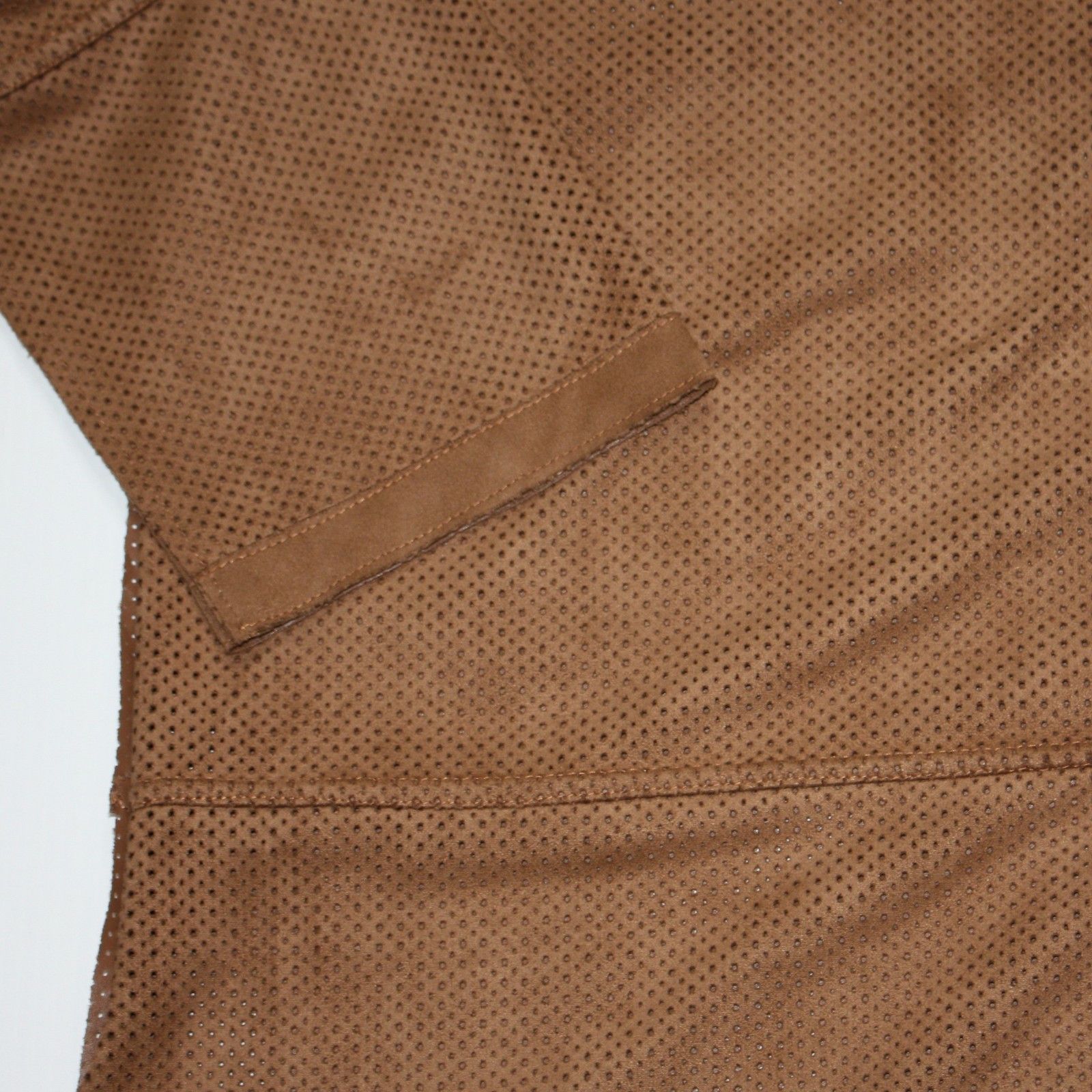 Other Luii Light Brown Tan Color Faux Suede Coat Perforated Jacket Size XL / US 12-14 / IT 48-50 - 3 Thumbnail