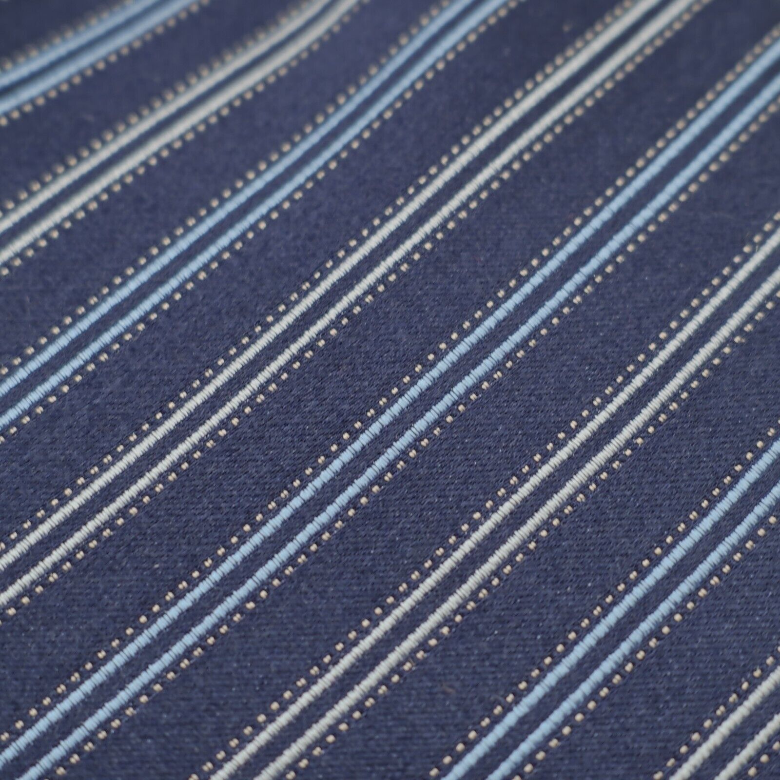 Calvin Klein Calvin Klein Blue Striped Woven Silk Tie Size ONE SIZE - 2 Thumbnail