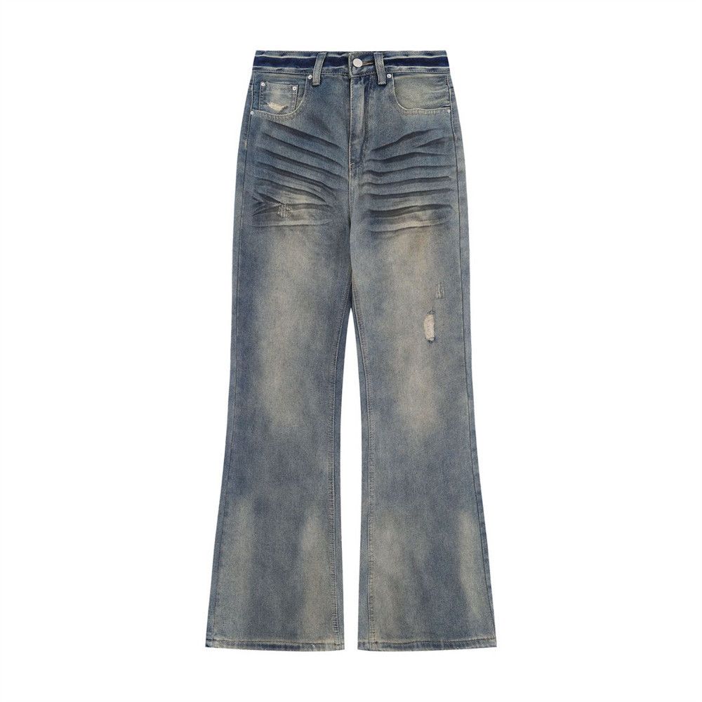 Japanese Brand × Vintage Punk retro gradient tie-dye washed ripped bootcut jeans Size US 32 / EU 48 - 1 Thumbnail