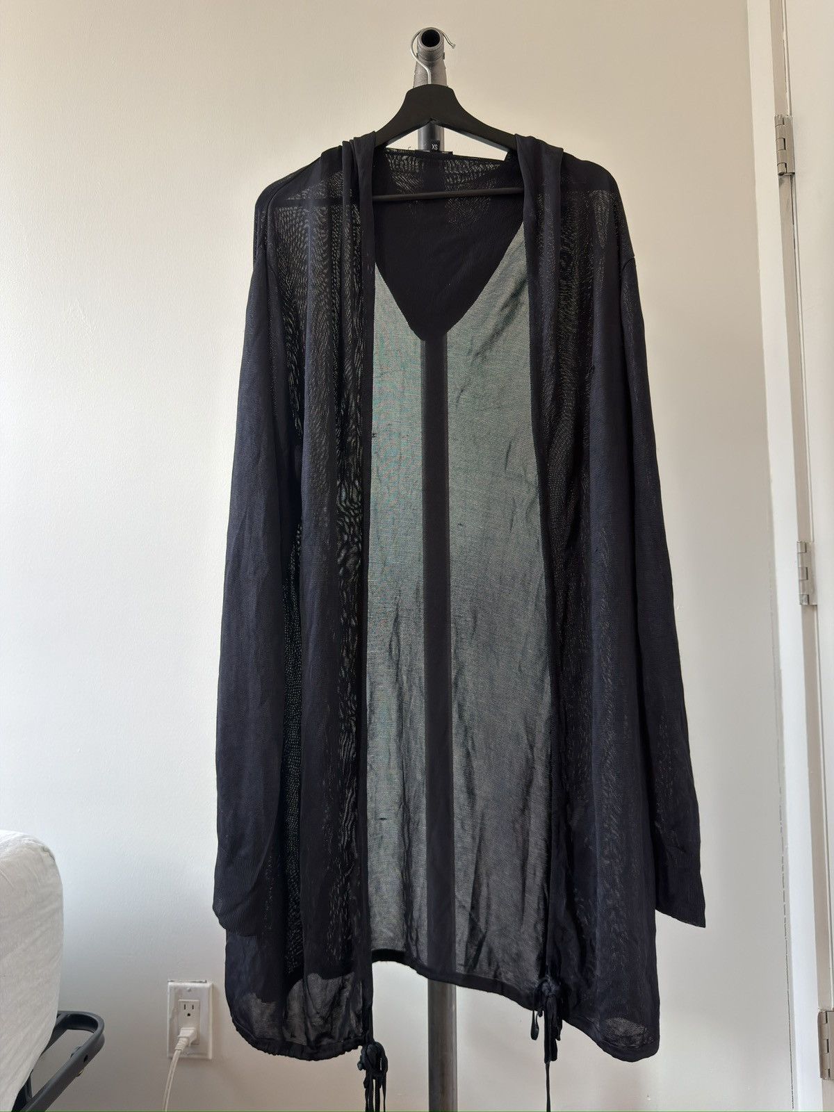 Drawstring Hem Long Hoodie