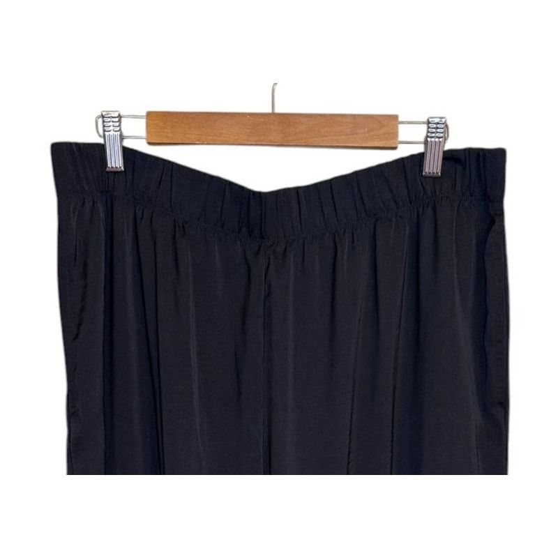 Banana Republic Banana Republic Pants Women X Large Black Wide Leg Pockets Size 37" - 2 Thumbnail