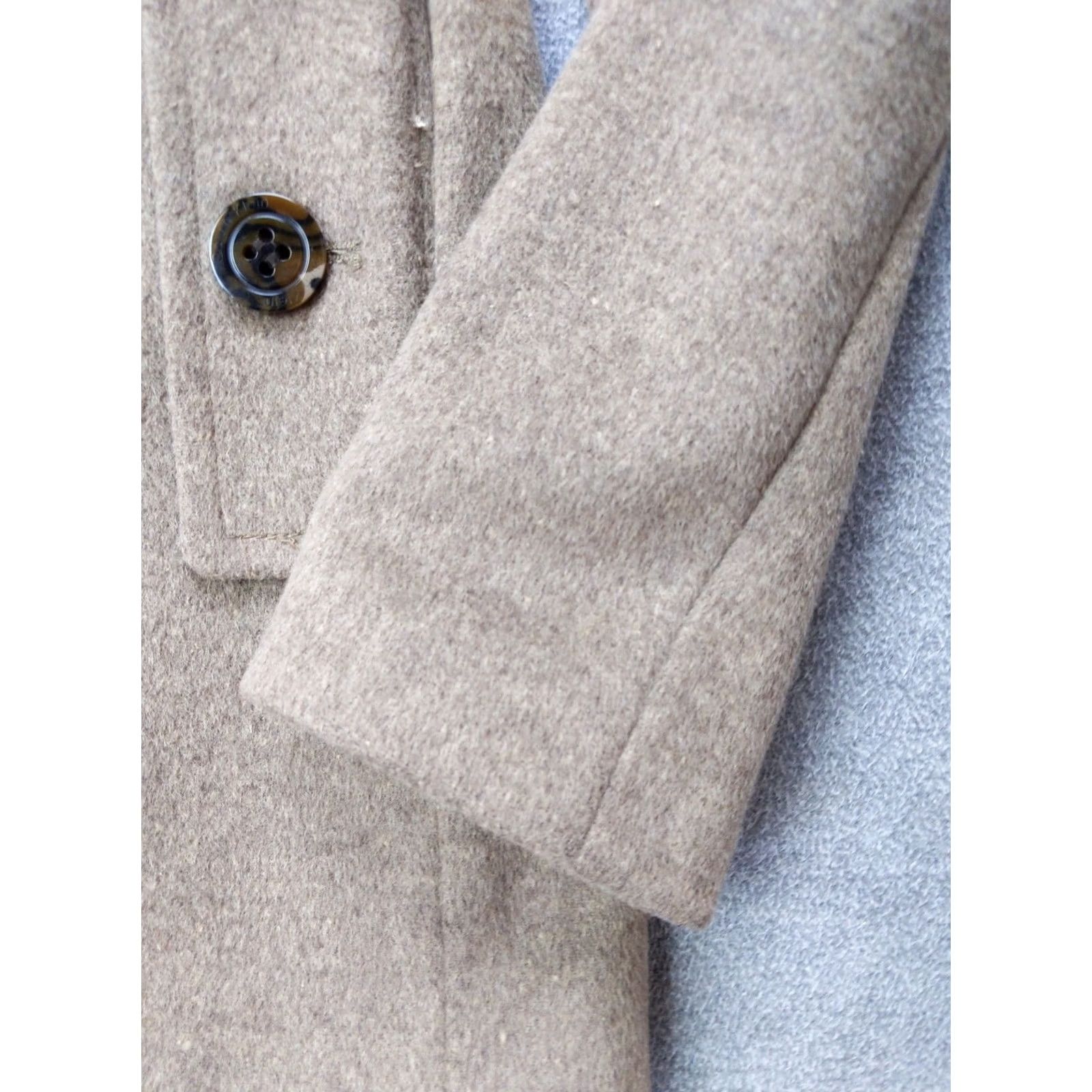 Calvin Klein Calvin Klein Coat Womens 4 Brown Wool Silk Blend Button Front Classic Jacket Pea Coat Lined Pockets Logo Button Front Size S / US 4 / IT 40 - 2 Thumbnail
