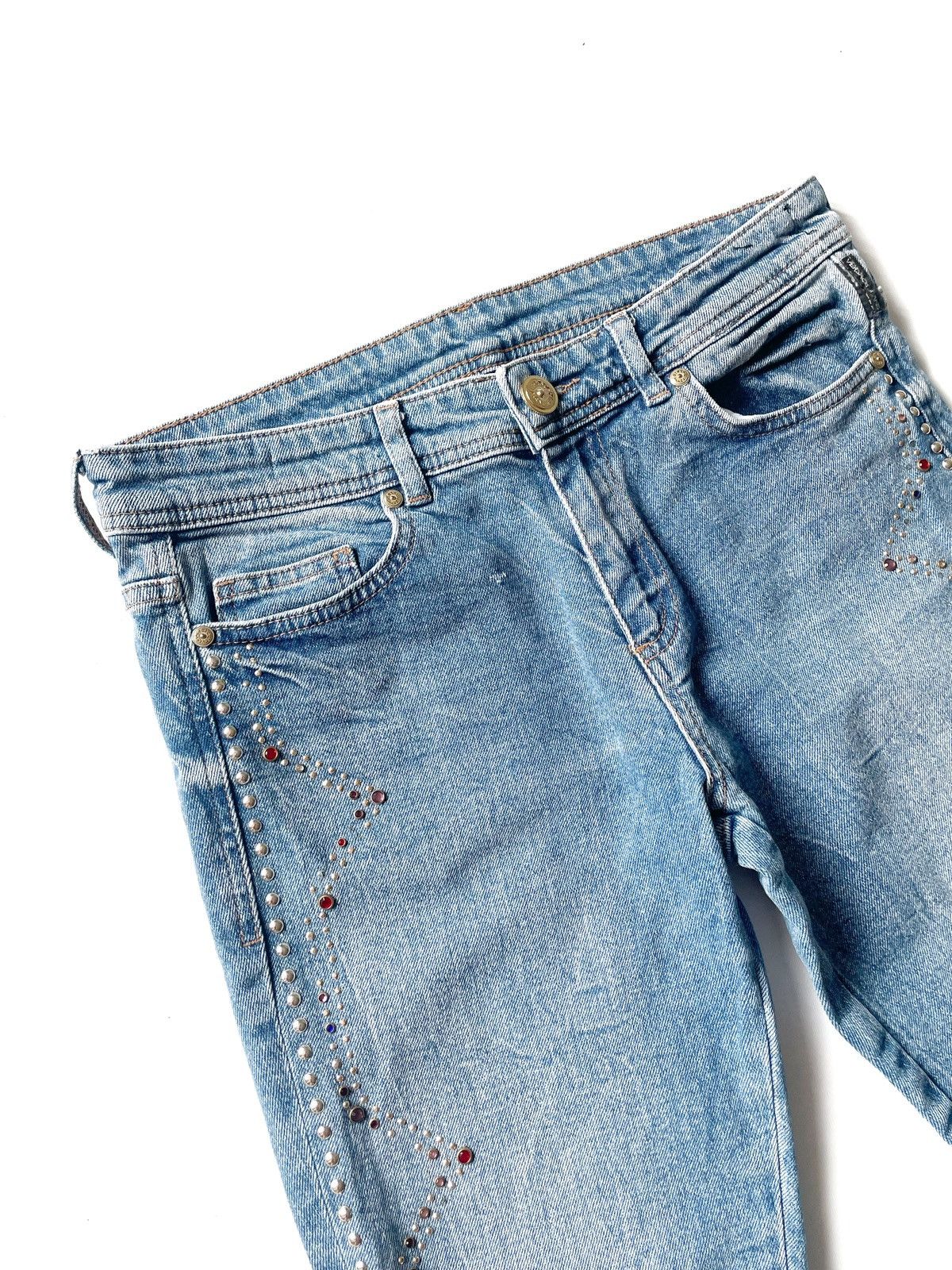 Versace Jeans Couture Versace Blue Women Jeans Mom Fit With Rhinestone Size 30/L Size 28" / US 6 / IT 42 - 3 Thumbnail