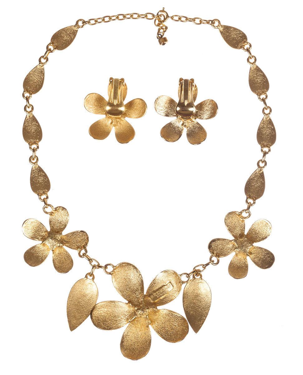 Balenciaga Balenciaga Two-Piece Gold and Blue Enamel Flower Set Size ONE SIZE - 5 Thumbnail