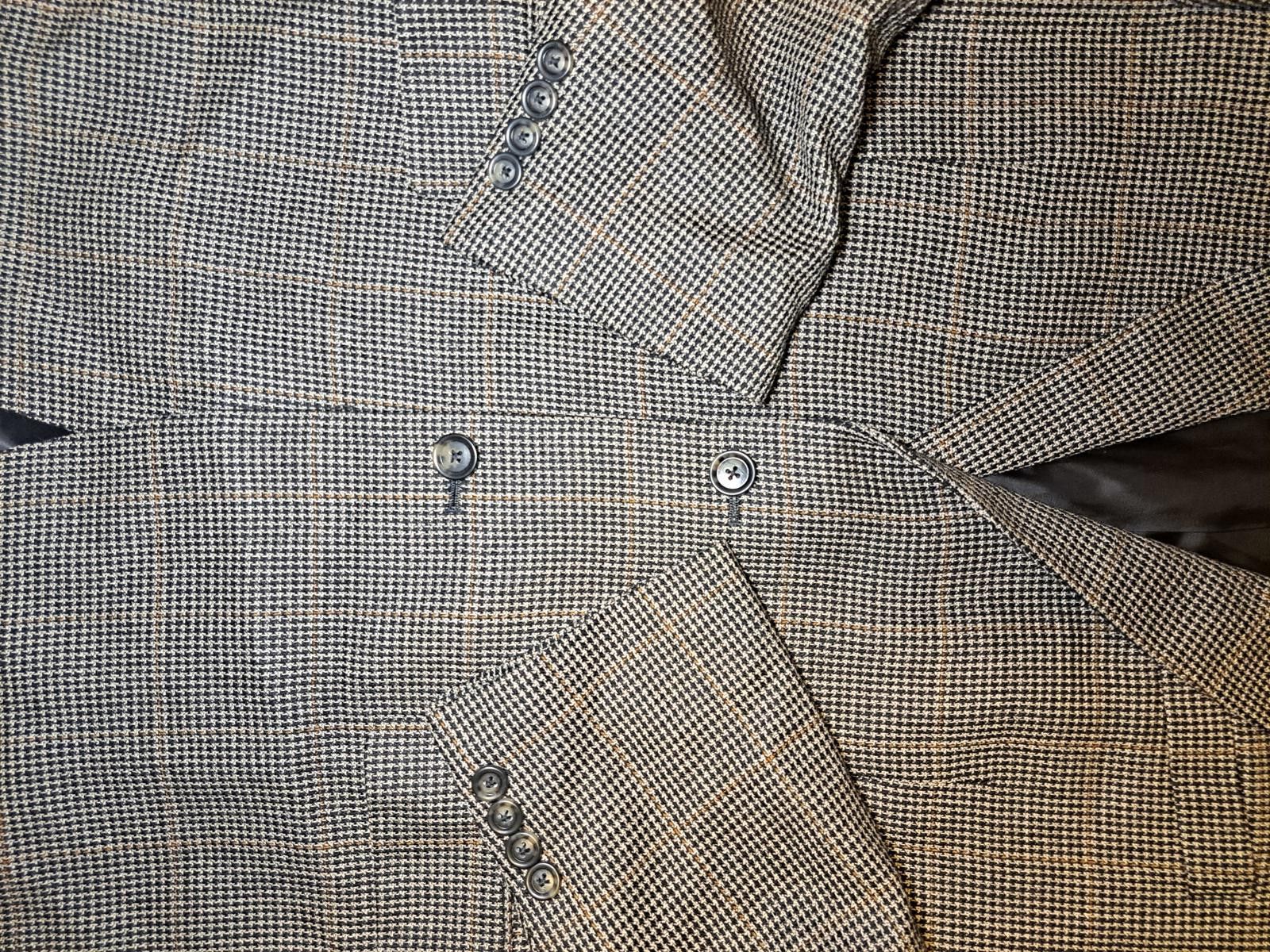 Jos. A. Bank NEW Jos A Bank Sport Coat Mens 40R Houndstooth Silk Wool Size 40R - 6 Thumbnail
