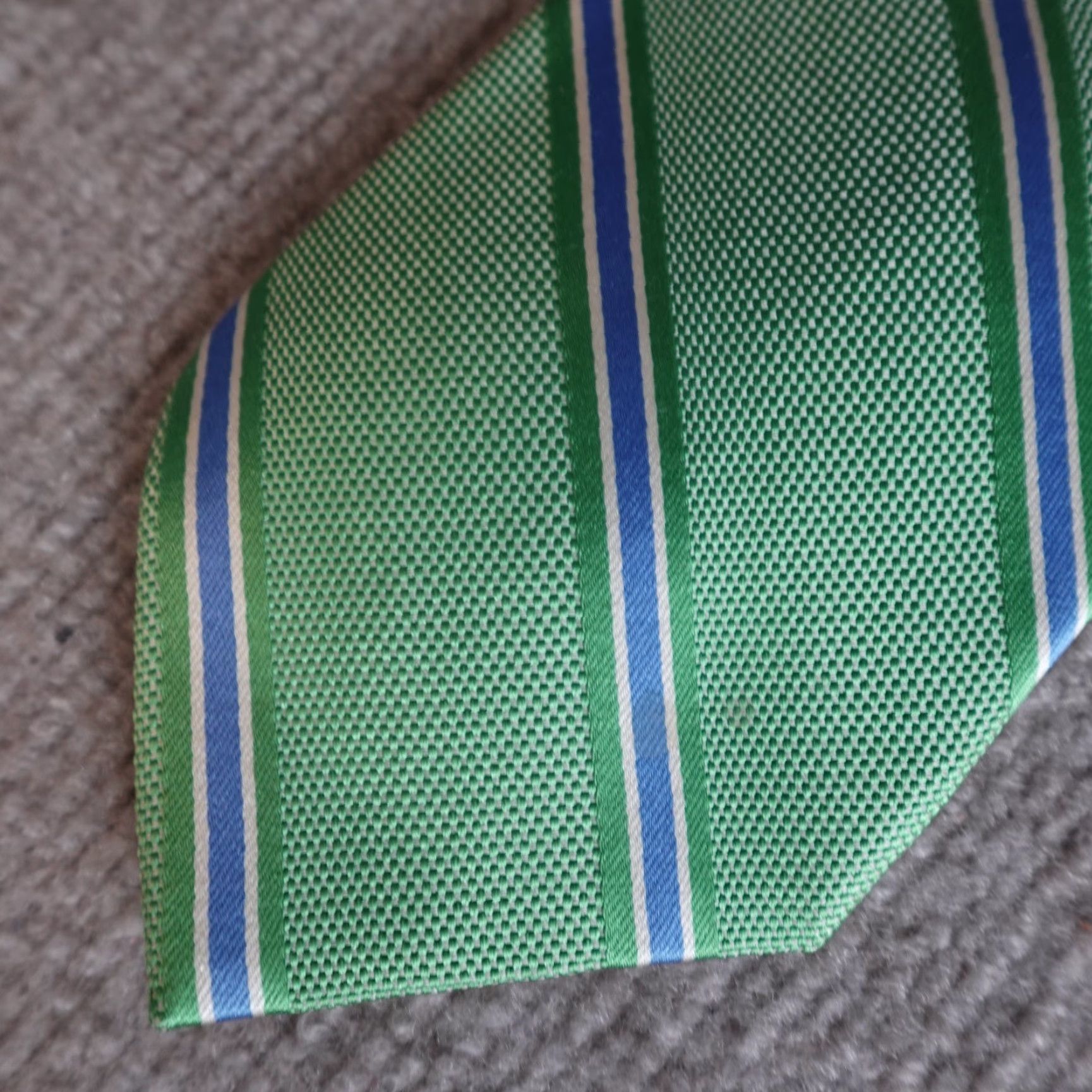Brooks Brothers Brooks Brothers Tie Green Blue Repp Regimental Silk 57"-60" One Size United States Mens Vintage No N/A Size ONE SIZE - 2 Thumbnail