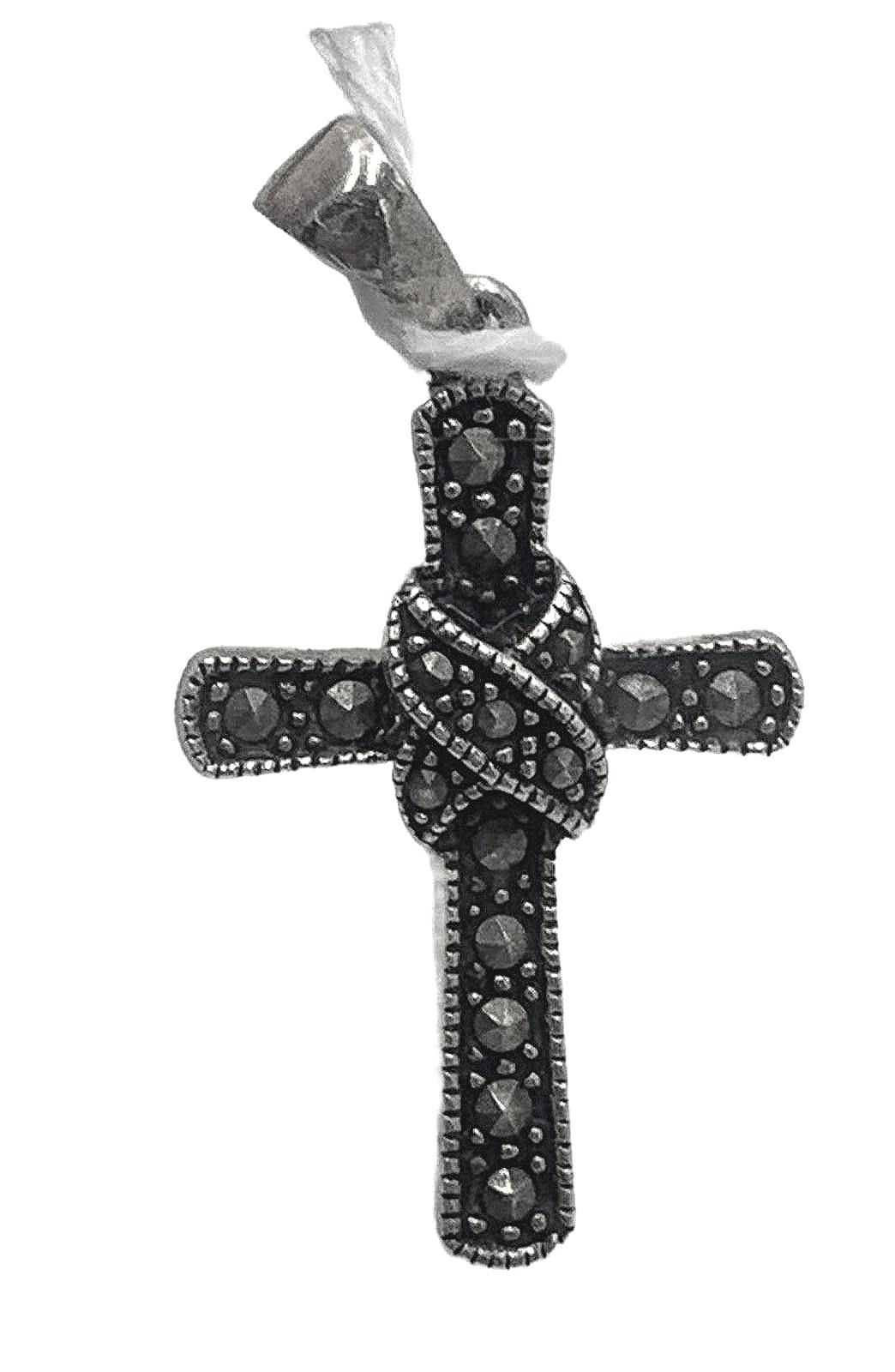 Other Sterling Sterling Silver Marcasite Cross Pendant Size ONE SIZE - 1 Thumbnail