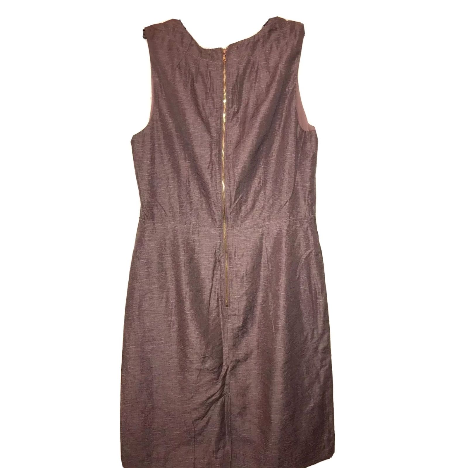 Loft VINTAGE? Ann Taylor Loft Women's 8 Sleeveless Dress Pretty Purple Zipper Back Sheath Knee Length Womens 8 Purple Zipper Back Dresses Lazy placeholder Size M / US 6-8 / IT 42-44 - 2 Thumbnail