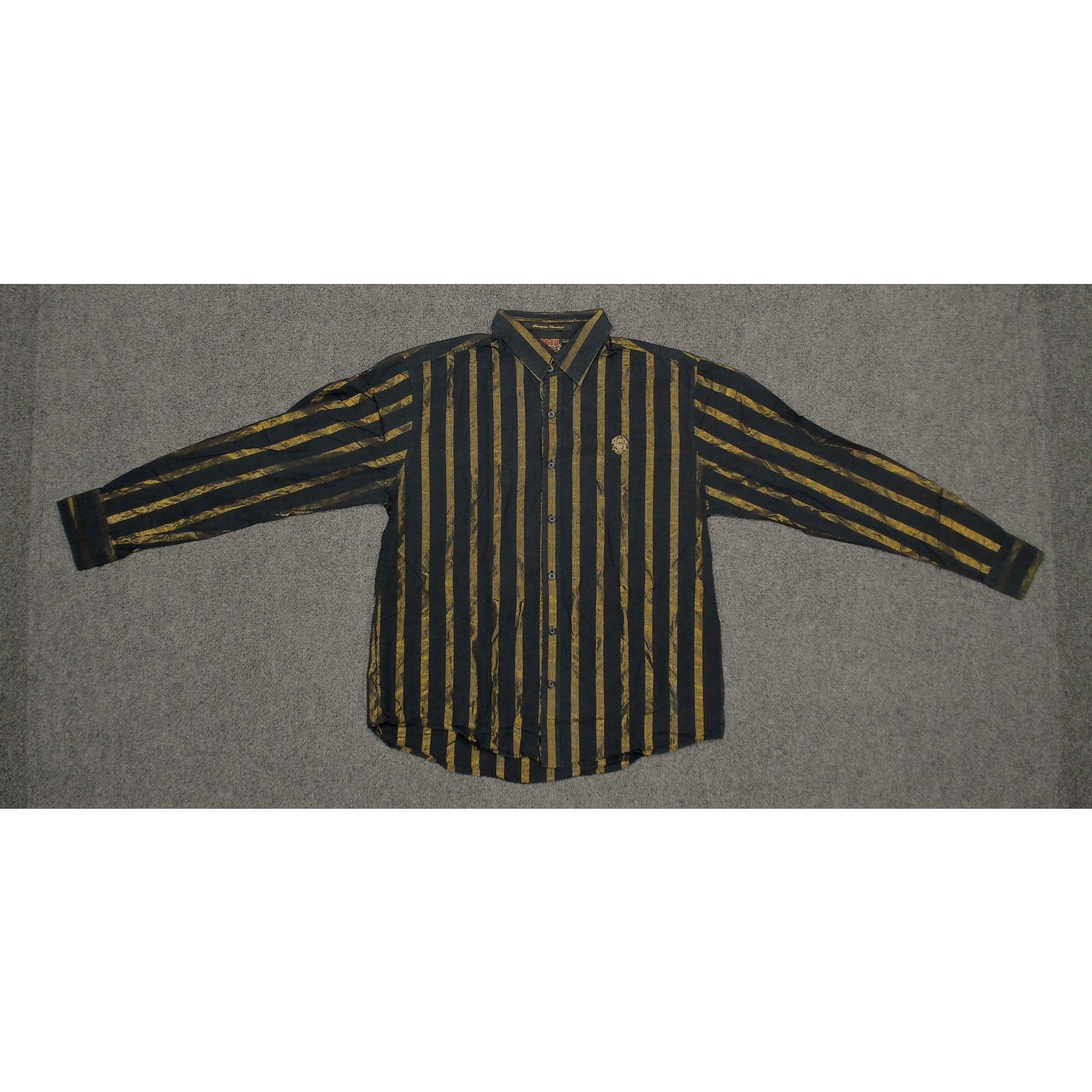 Southpole South Pole Vintage Y2K Metal Thunder Lurex Striped Shirt XXL Size US XXL / EU 58 / 5 - 5 Thumbnail