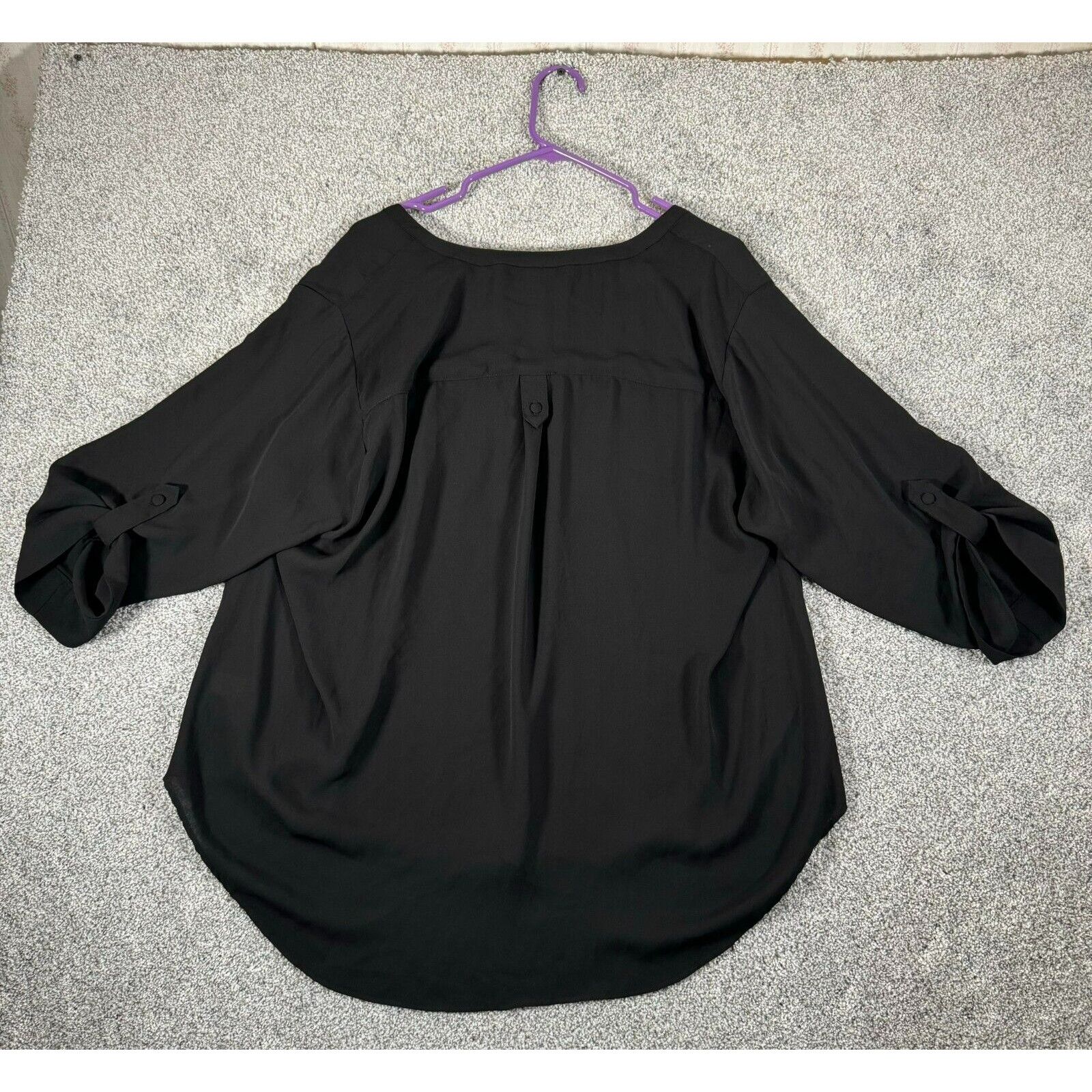Other Torrid Harper Semi Sheer Top 3X Plus Hi-Lo Roll Tab Witchy Size 3XL / US 20-22 - 2 Thumbnail
