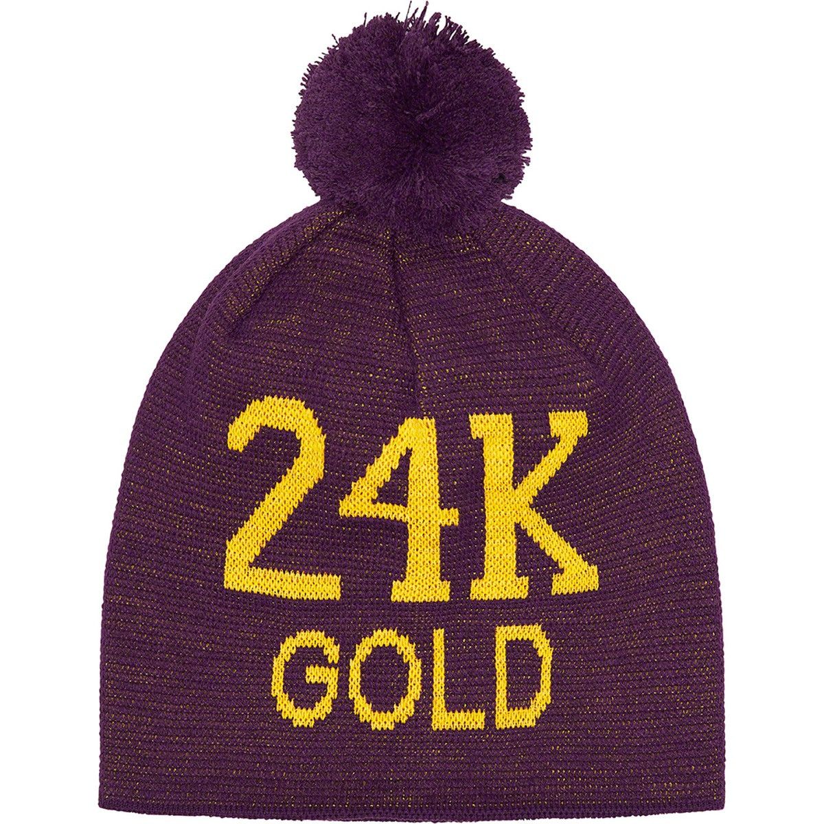 Supreme Supreme 24K Gold Acrylic Purple Beanie Jacquard Knit Graphic Size ONE SIZE - 1 Thumbnail