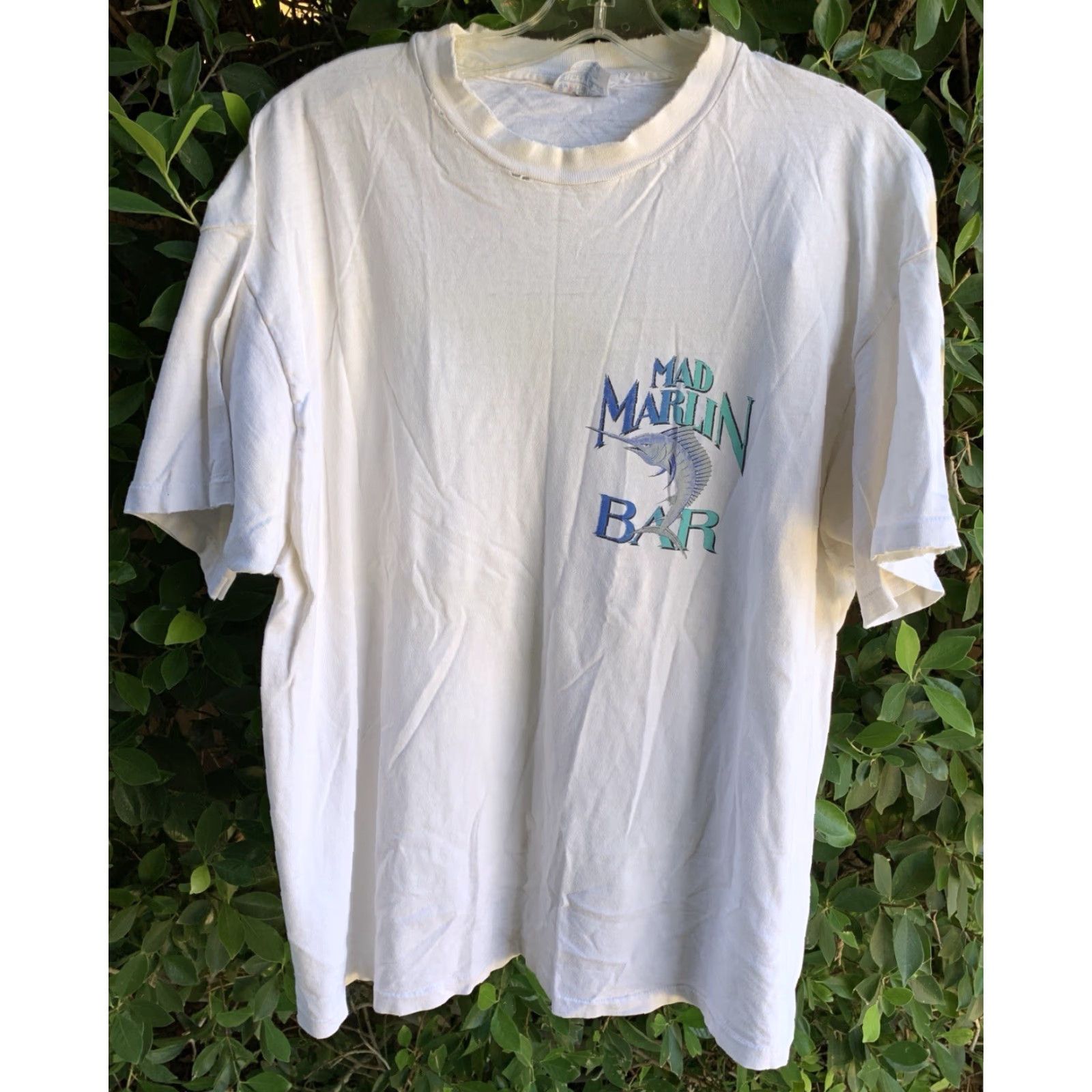 Thrasher VINTAGE Maui T Shirt Men XL White Bar Maui Mad Marlin Distressed Holes Thrashed Vintage Shirt Men XL White Hawaiian Fish 90s Size US XL / EU 56 / 4 - 3 Thumbnail