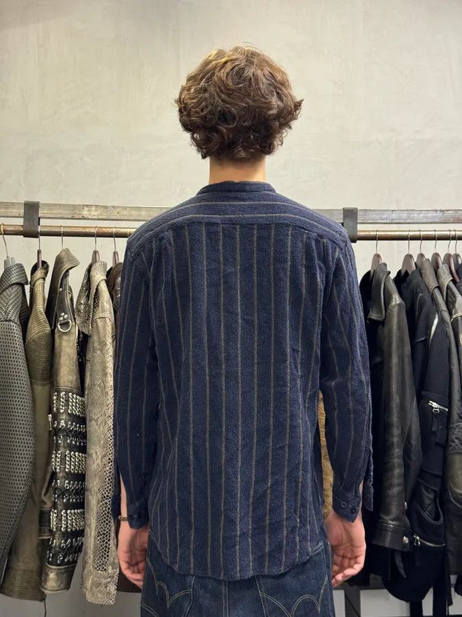 Armani × Designer × Vintage 1990s Armani Navy Striped Shirt Size US M / EU 48-50 / 2 - 3 Thumbnail