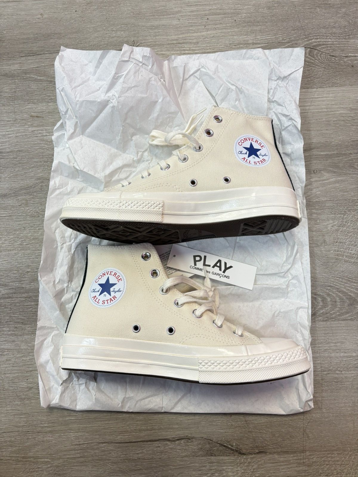 CDG by Comme des Garcons × Converse Play Converse ‘70 High Size US 6 / EU 39 - 2 Thumbnail