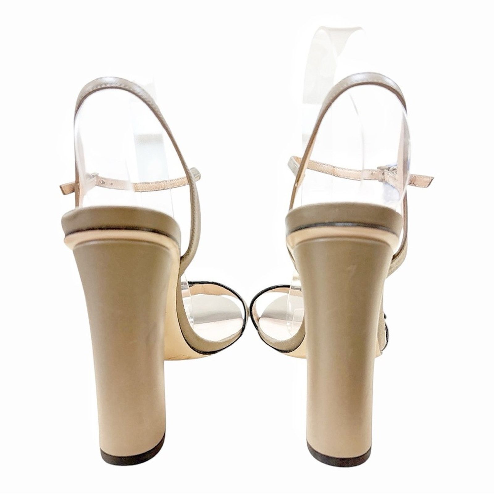 Gucci GUCCI GG Block Heel Sandal EU 39.5 US 9.5 Taupe Leather Size US 9.5 / IT 39.5 - 3 Thumbnail