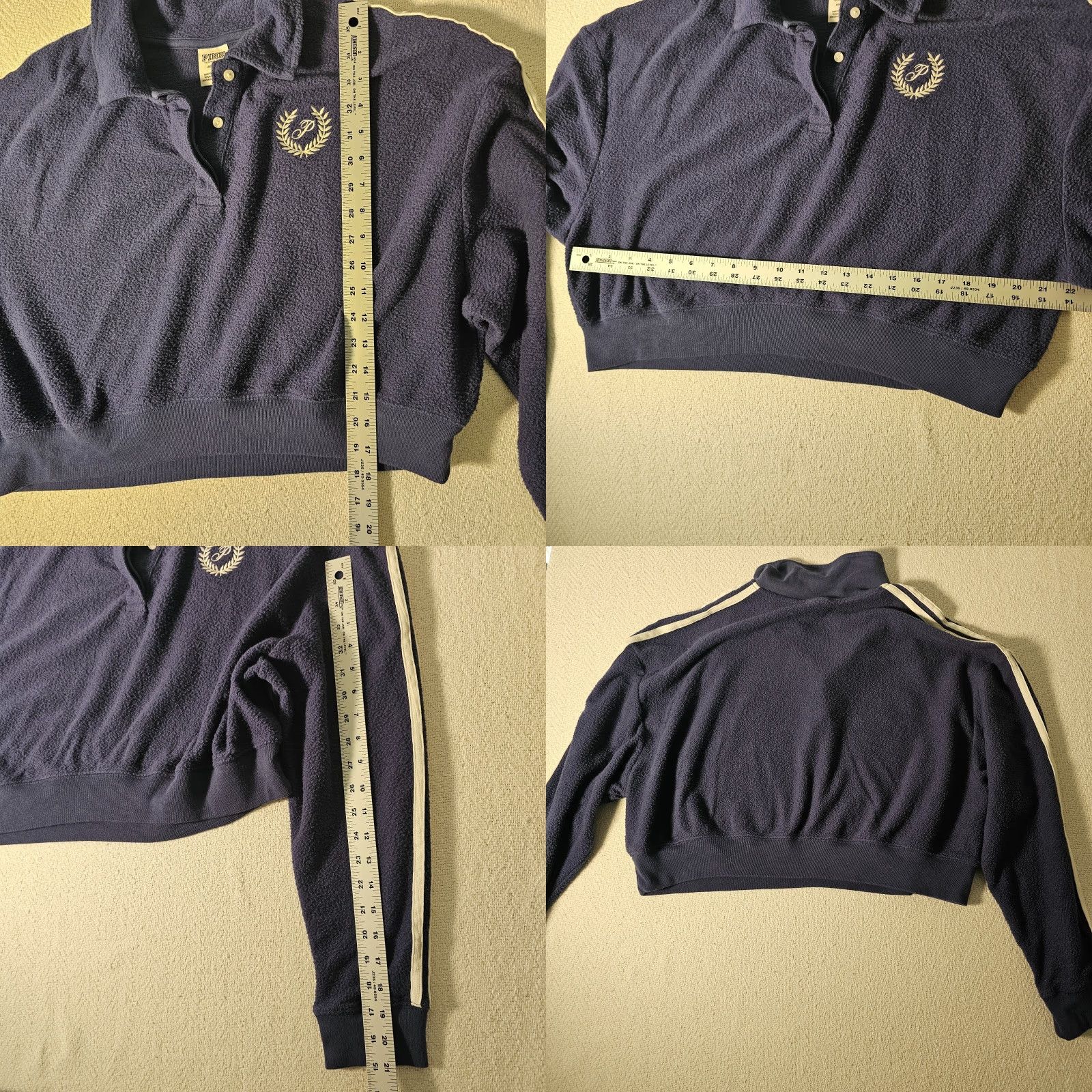 Victoria's Secret VINTAGE Victoria's Secret PINK Sweatshirt Cropped Polo Fleece Purple Size L Women's Size L / US 10 / IT 46 - 8 Thumbnail