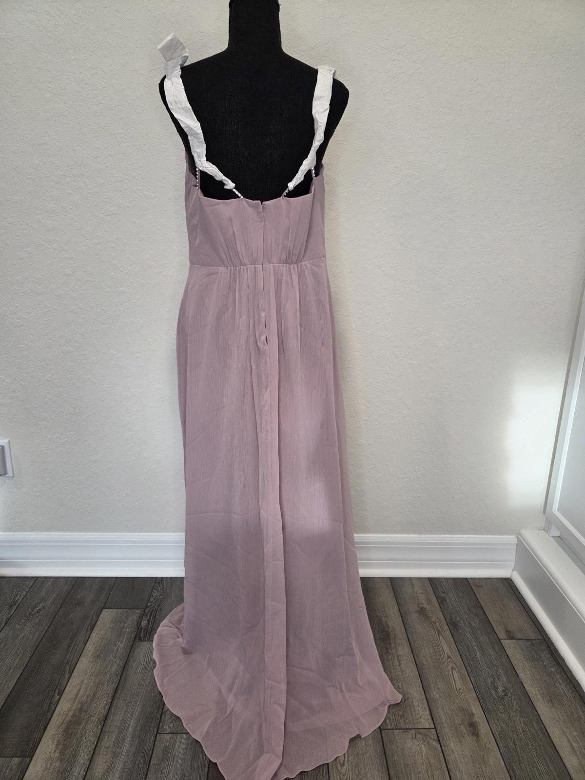 Designer David's Bridal Bridesmaid Dress with Beaded Straps - NWT Size XL / US 12-14 / IT 48-50 - 5 Thumbnail