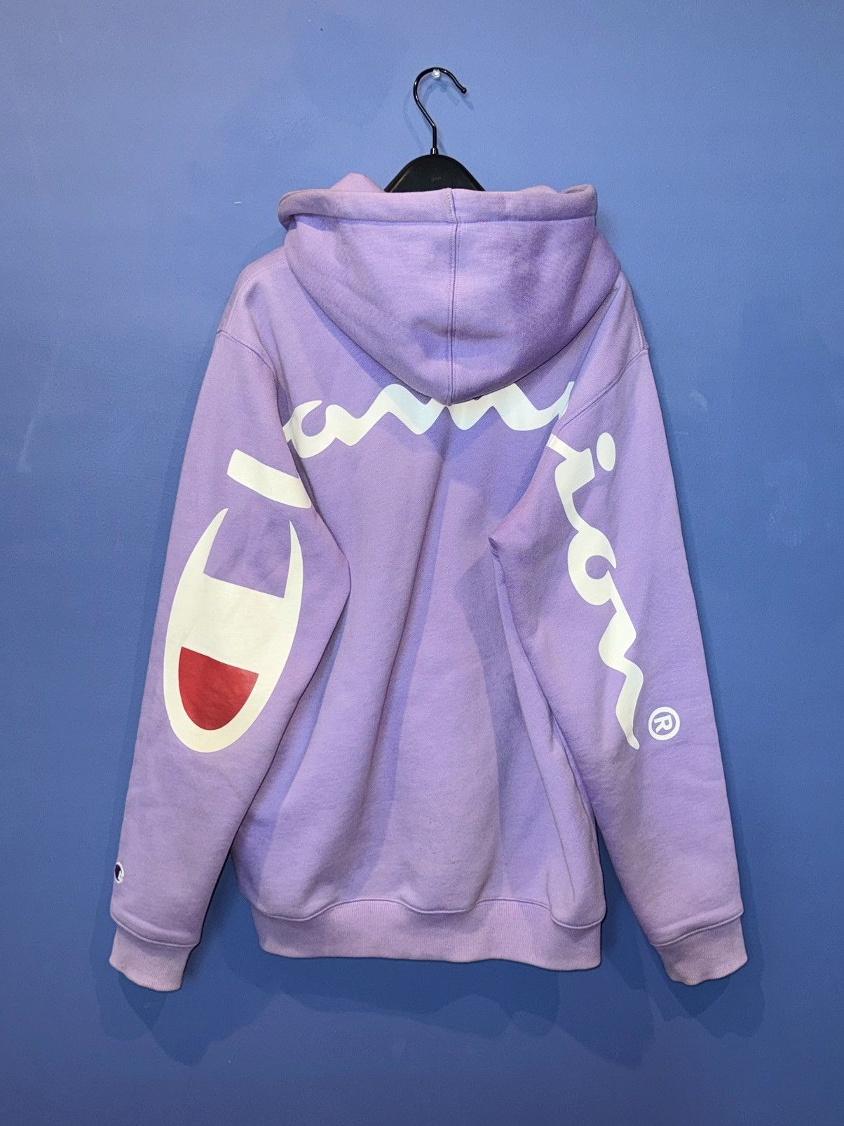 image of Champion Back Logo Hoodie in Purple, Men's (Size Medium)