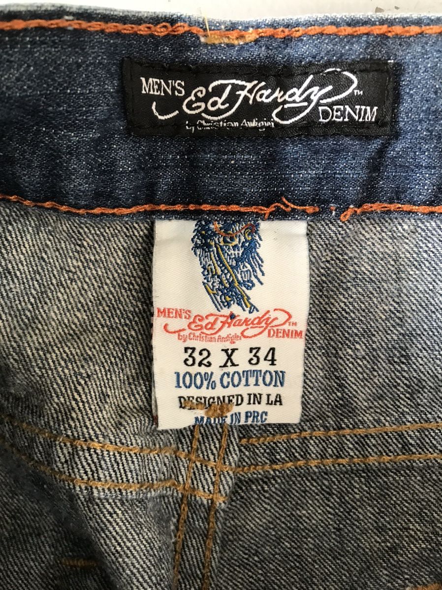 Ed Hardy × Vintage Vintage Ed Hardy Dragon 🐉 Denim Size US 32 / EU 48 - 9 Thumbnail