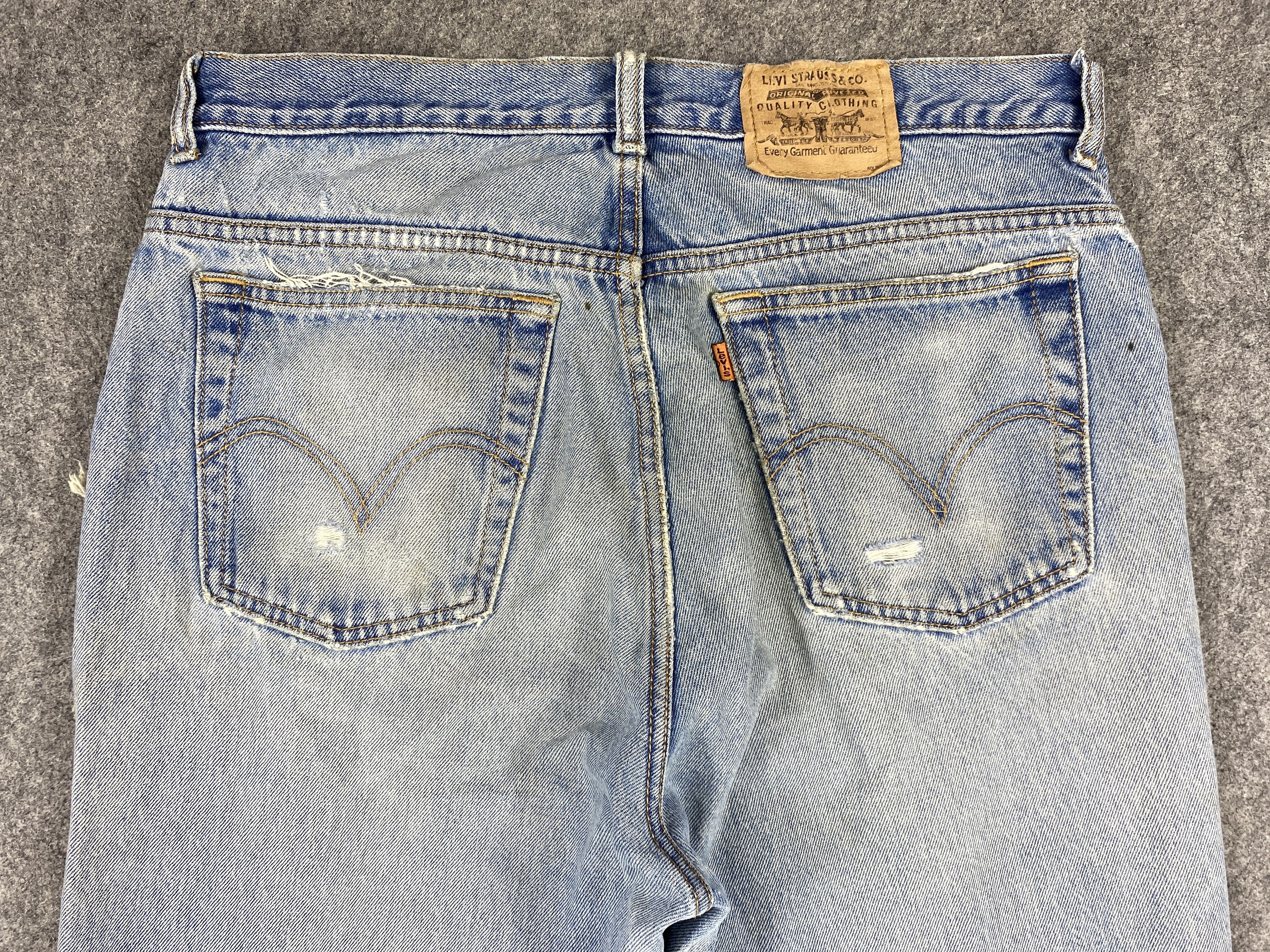 Japanese Brand Dirty Light Blue Vintage Levi's Orange Tab 31x31 -JN1777 Size US 31 - 4 Thumbnail