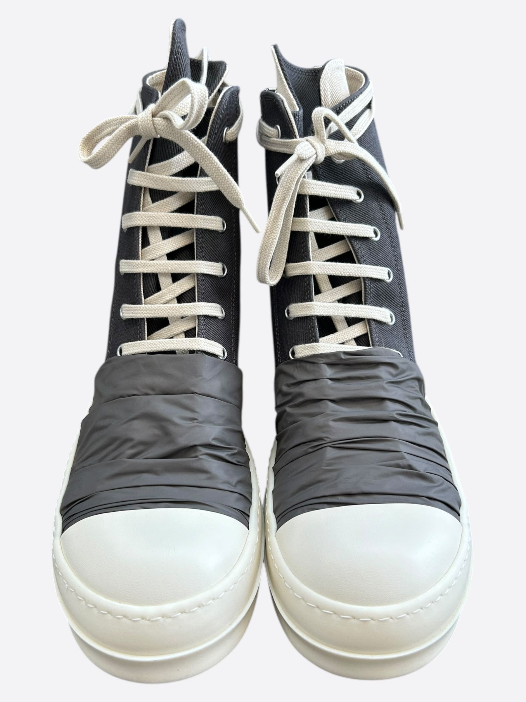 Rick Owens Rick Owens Black & White Hustler High Top Sneakers Size US 10.5 / EU 43-44 - 2 Thumbnail