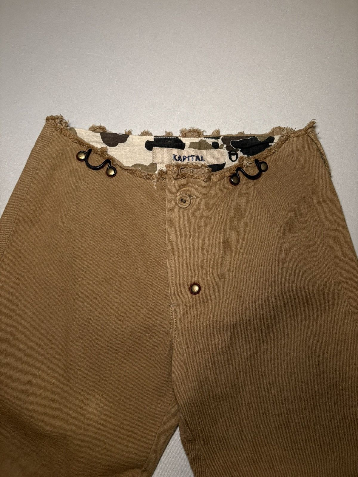 Kapital Kapital 00s Cut Off “Suspender” Low Waisted Khakis Size 25" / US 0 / IT 36 - 3 Thumbnail