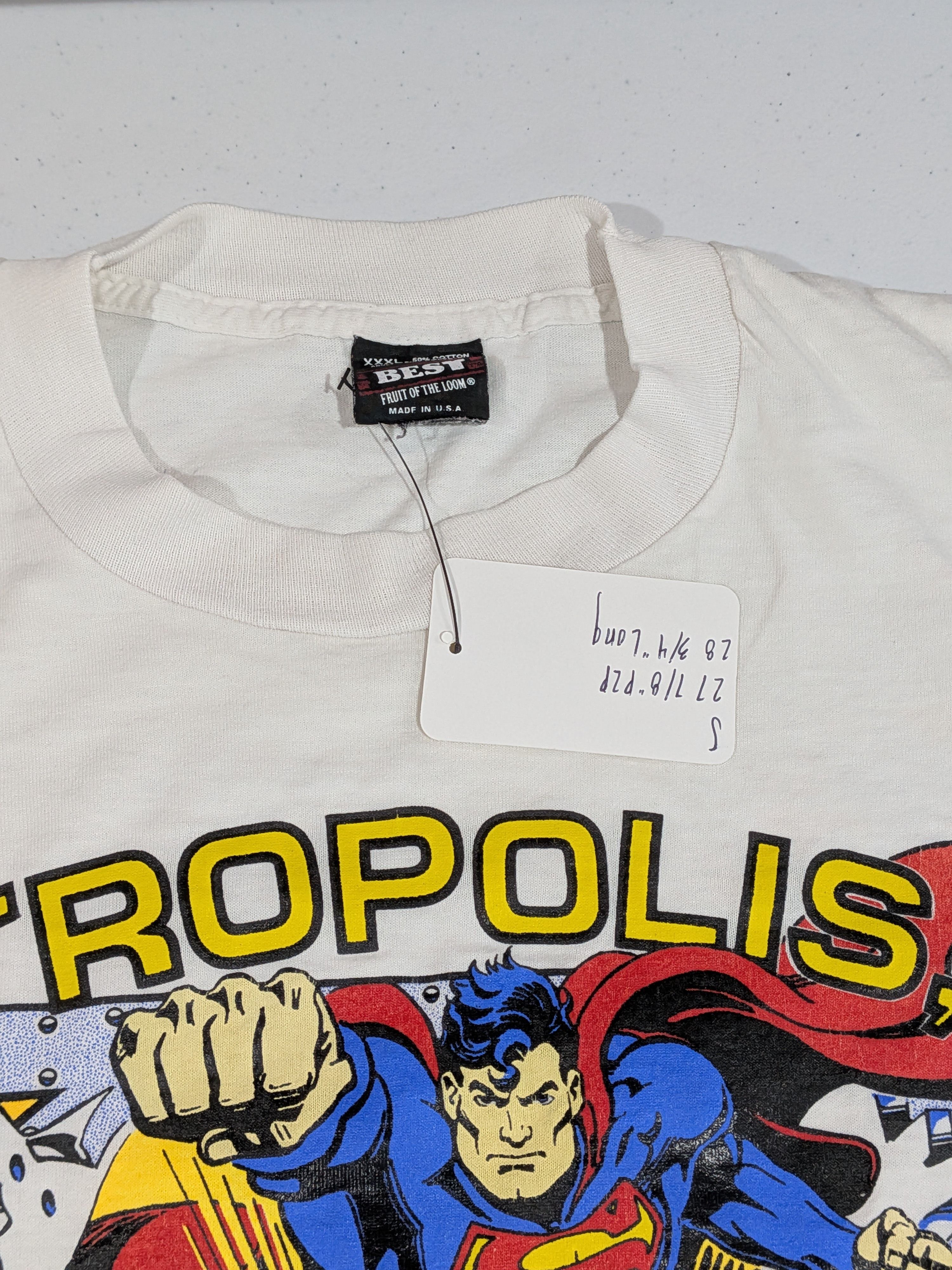Fruit Of The Loom Vintage 1994 Metropolis, IL "Home of Superman" Graphic Tee Size US XXL / EU 58 / 5 - 2 Thumbnail