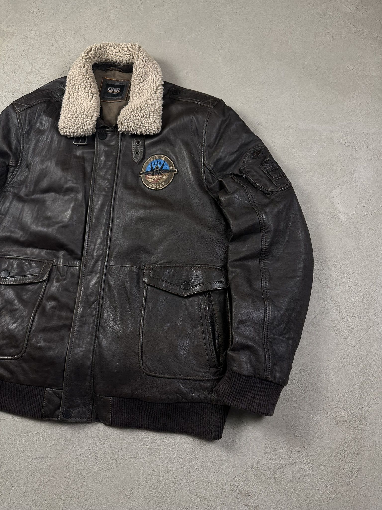 Leather Vintage Flyers Military Bomber Sheepskin Jacket Size US XL / EU 56 / 4 - 3 Thumbnail