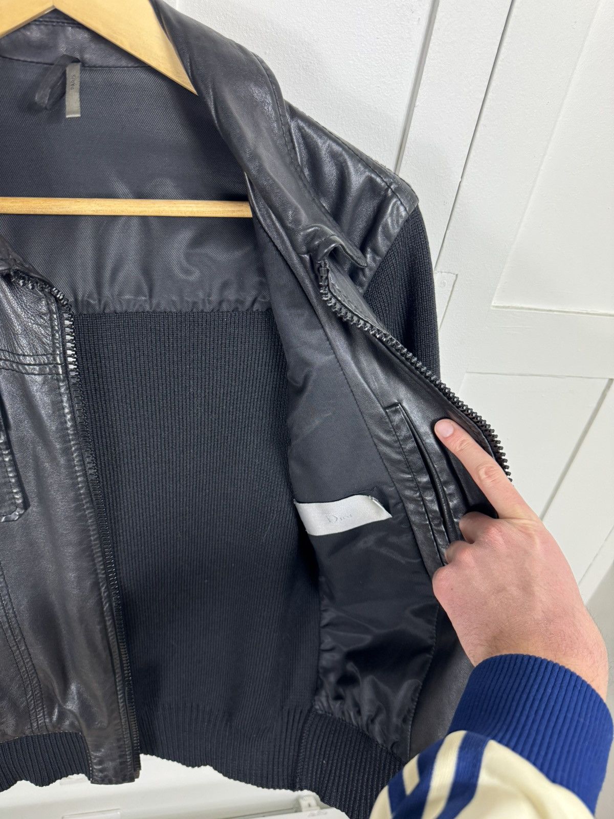 Dior × Hedi Slimane Dior Hedi Slimane FW05 Wool Leather Jacket Size US M / EU 48-50 / 2 - 7 Thumbnail