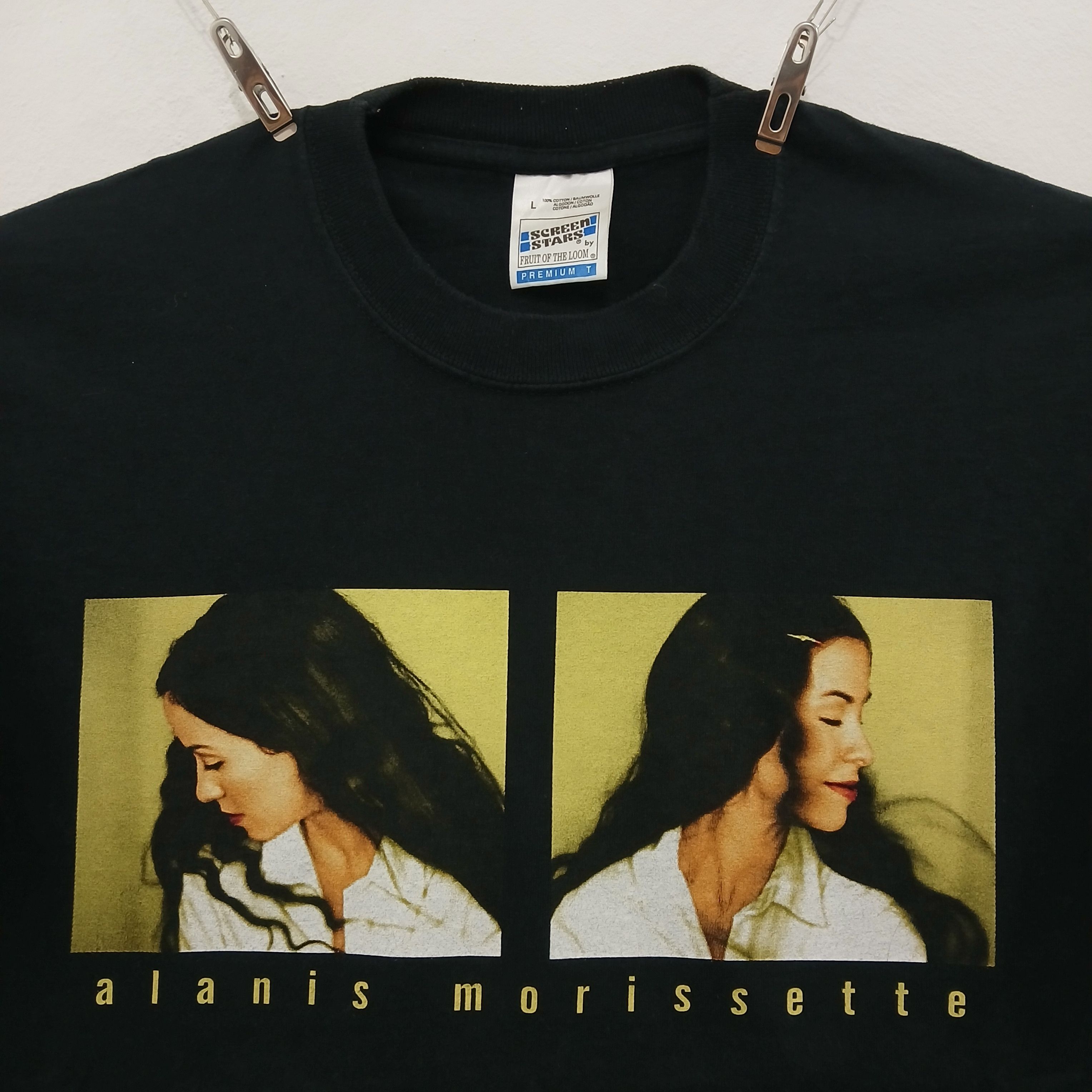 Band Tees ALANIS MORISSETTE Junkie Tour99 Vintage Europe Tee 90's Size US L / EU 52-54 / 3 - 4 Thumbnail