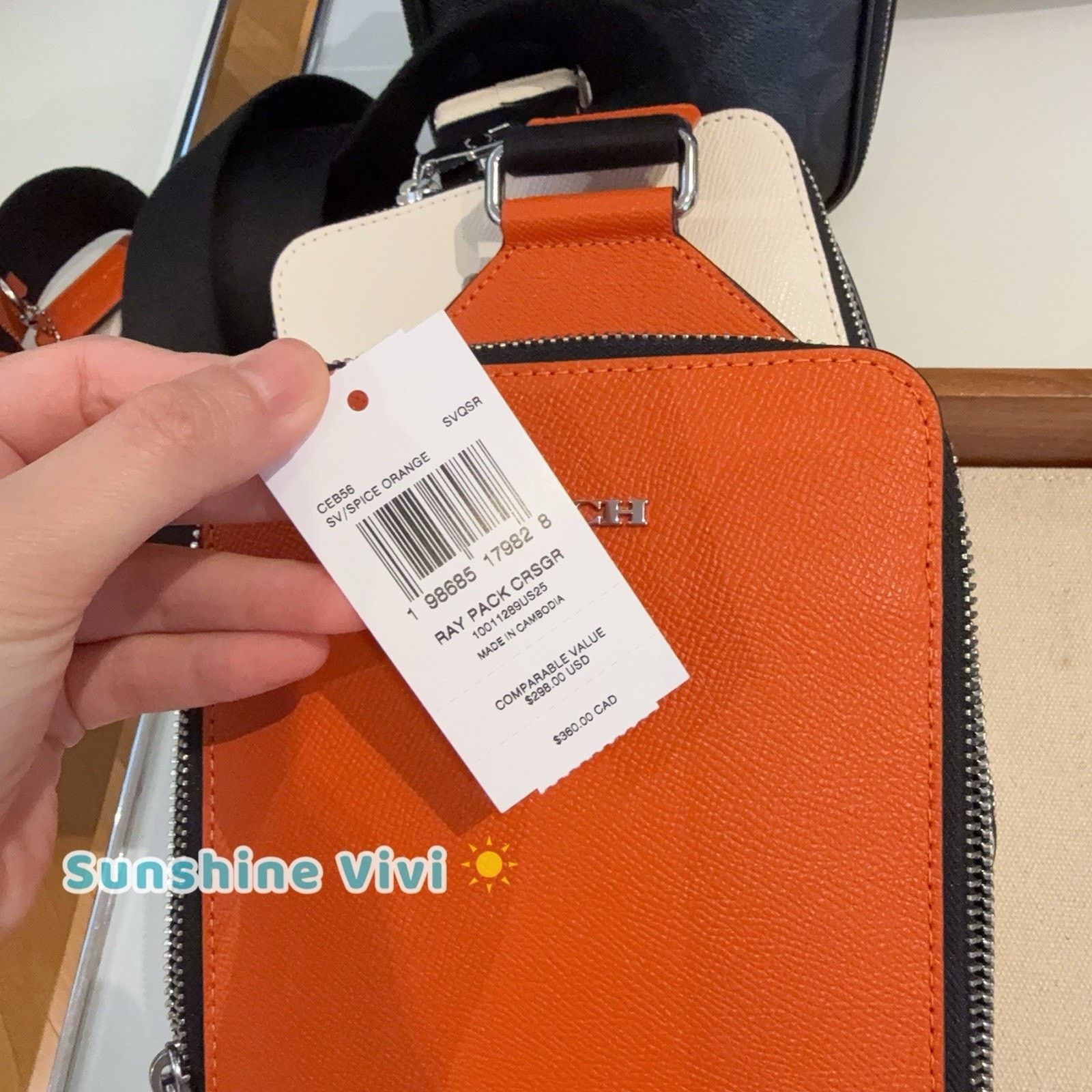 Coach NWT Coach Ray Pack CEB56 Leather Silver SPICE ORANGE Size ONE SIZE - 7 Thumbnail