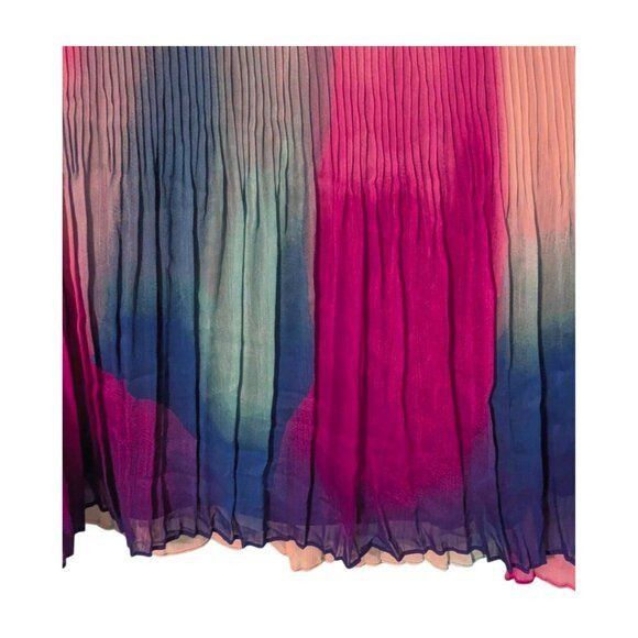 DKNY DKNY Tie V-Neck Sleeveless Pleated Chiffon Trapeze Shift Dre Size XXL / US 16-18 / IT 52-54 - 4 Thumbnail