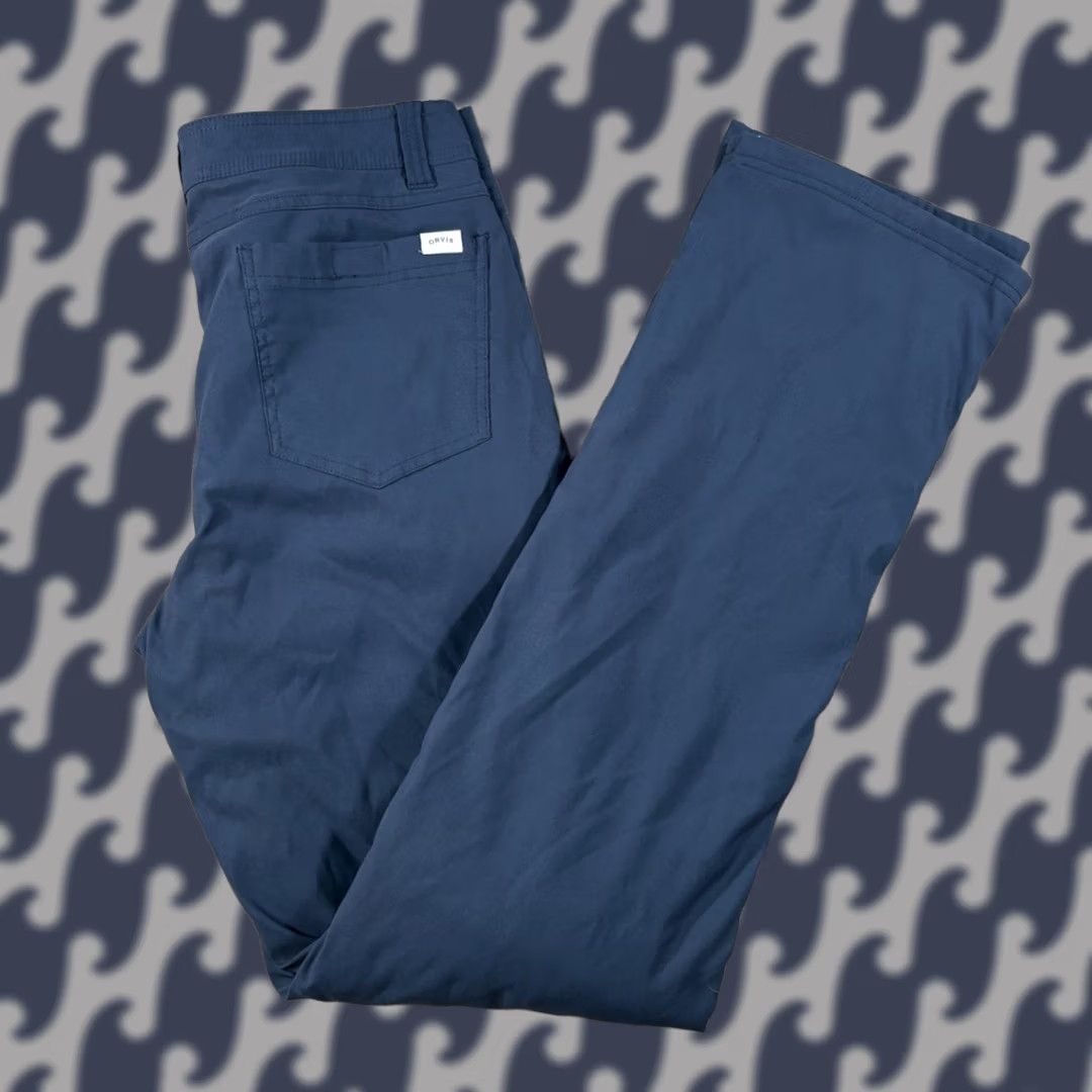 Orvis Orvis Pants Mens 30x32 (Tag 30x34) Navy Blue Fleece Lined Straight Leg Stretch Size US 30 / EU 46 - 1 Thumbnail
