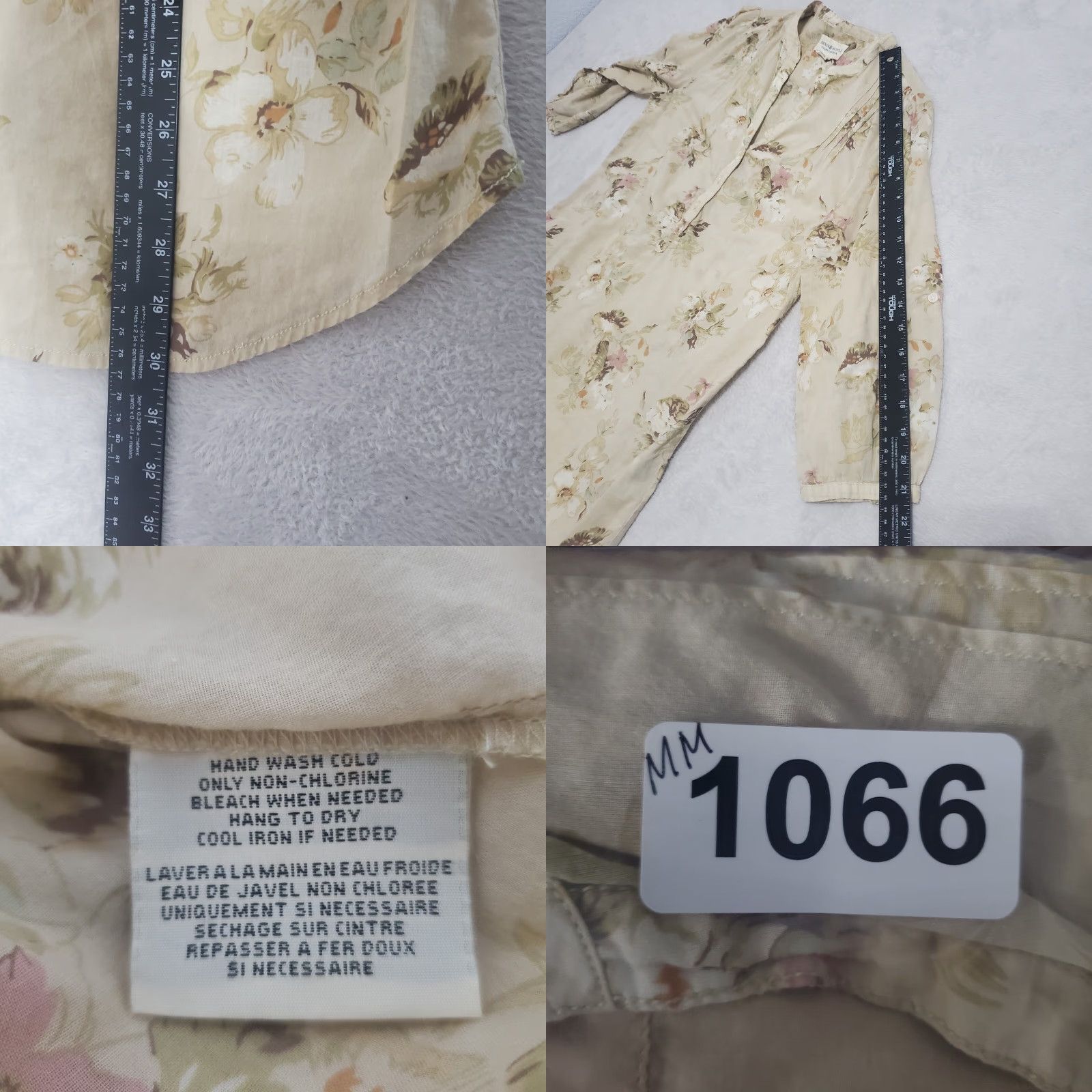 Vintage VINTAGE Denim & Supply Ralph Lauren Women Top Tan Floral Sheer 3/4 Sleeve Boho Size S Size S / US 4 / IT 40 - 8 Thumbnail