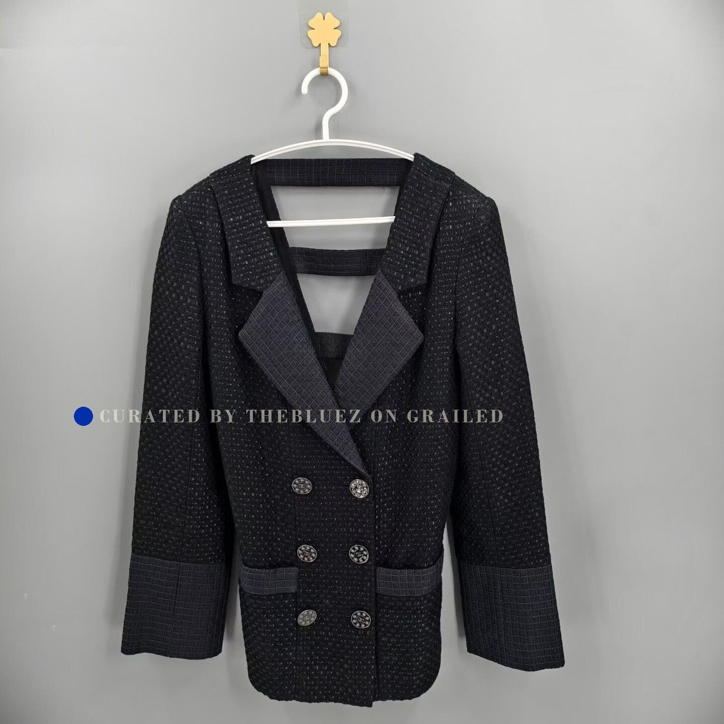 Chanel Chanel Seoul Collection Black Tweed Open Back Jacket Size S / US 4 / IT 40 - 1 Thumbnail