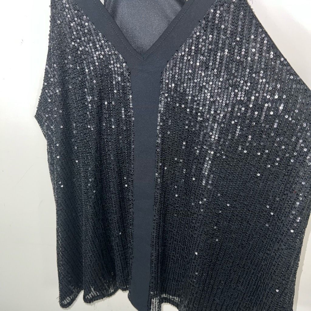 Other Sparkle Black Lined Racerback Back Adjustable Strap Tank Size XL / US 12-14 / IT 48-50 - 2 Thumbnail