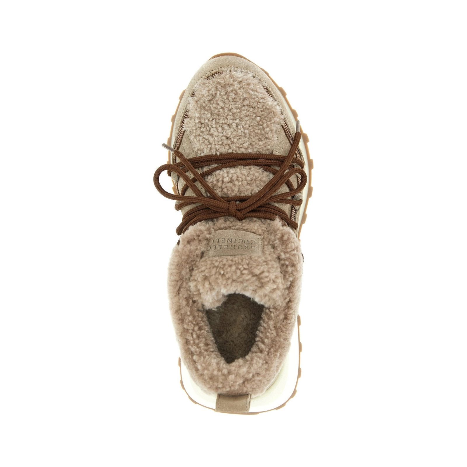 Brunello Cucinelli BRUNELLO CUCINELLI Light Gray Shearling Sneakers New & Authe Size US 7 / IT 37 - 4 Thumbnail