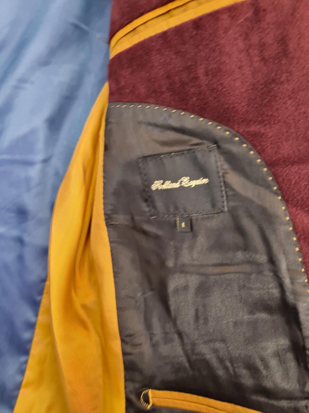 Designer Holland Esquire Velvet Blazer Size Large Red Wine Jacket Size US L / EU 52-54 / 3 - 4 Thumbnail