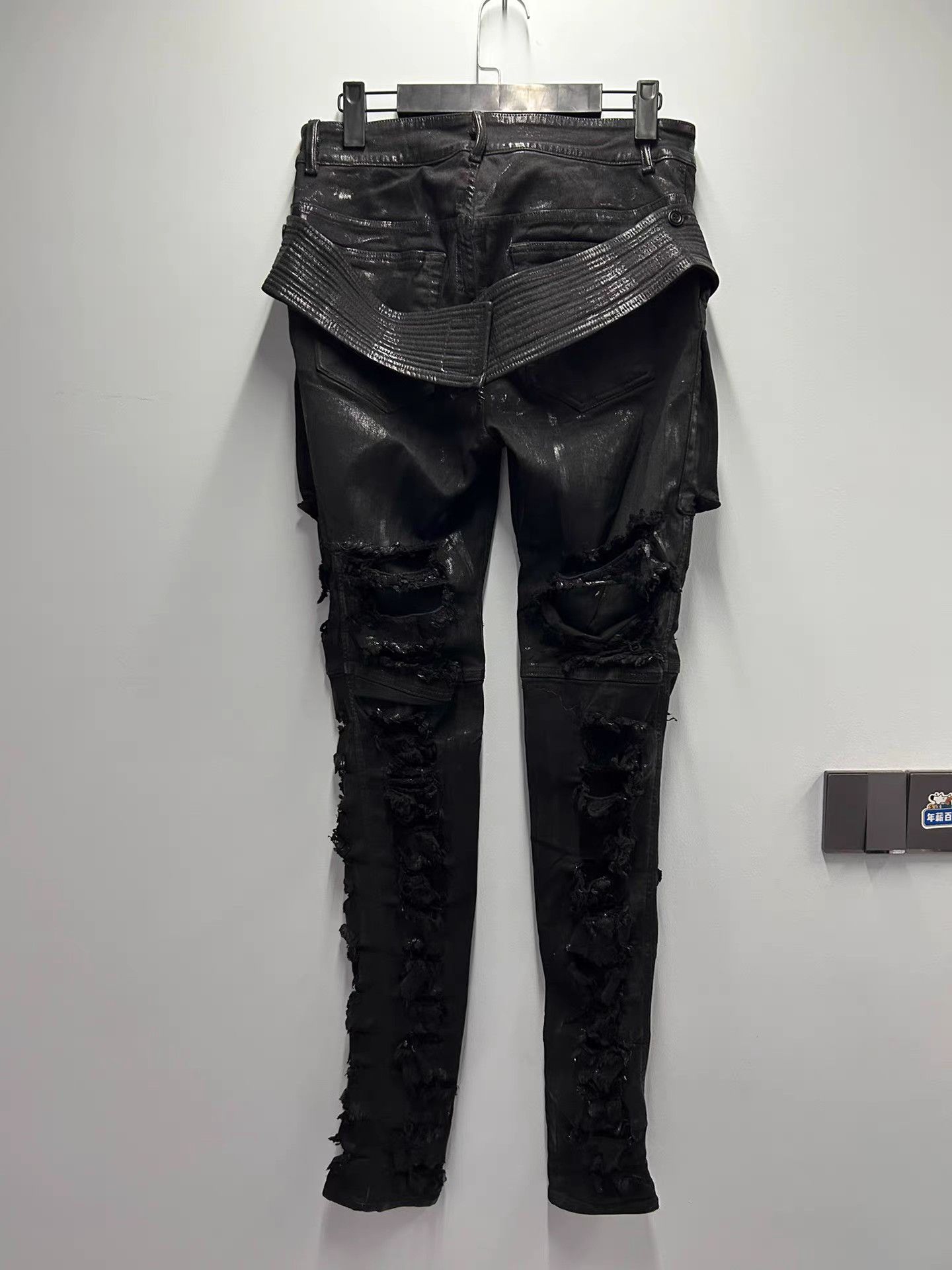 Rick Owens Rick Owens Drkshdw waxed distressed black jeans Size US 29 - 2 Thumbnail