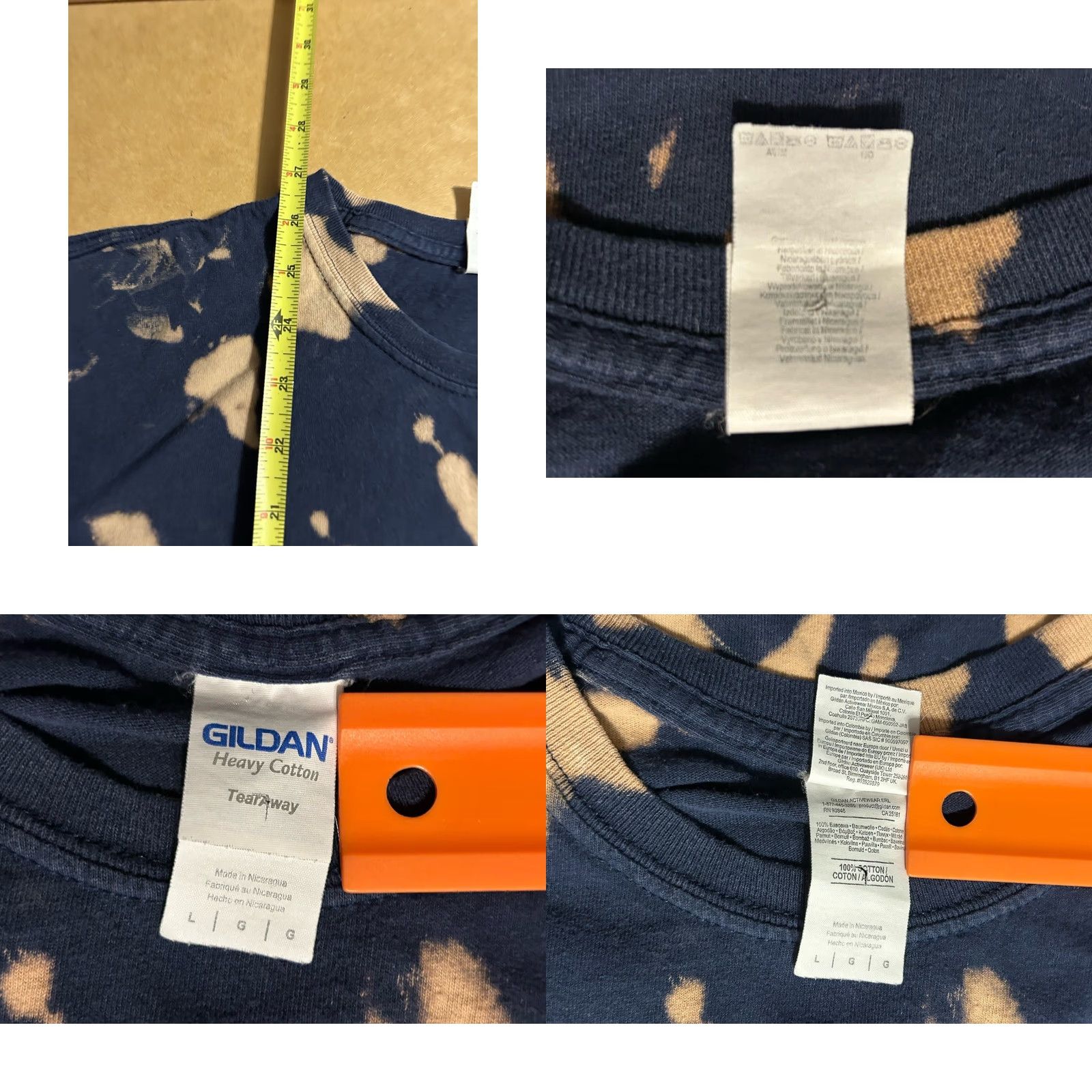 Gildan VTG Syracuse University Tie Dye Shirt Adult Large Navy Orange Gildan Heavy Cotton Graphic Print Crew Neck Short Sleeve Unisex Adults Size US L / EU 52-54 / 3 - 9 Thumbnail