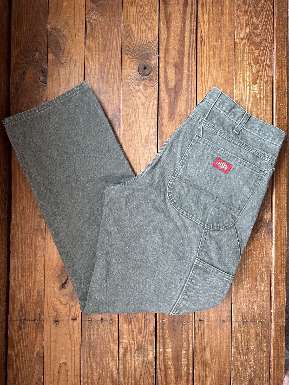 Dickies Vintage 90s Dickies Green Canvas Carpenter Work Pants Size US 34 / EU 50 - 1 Thumbnail
